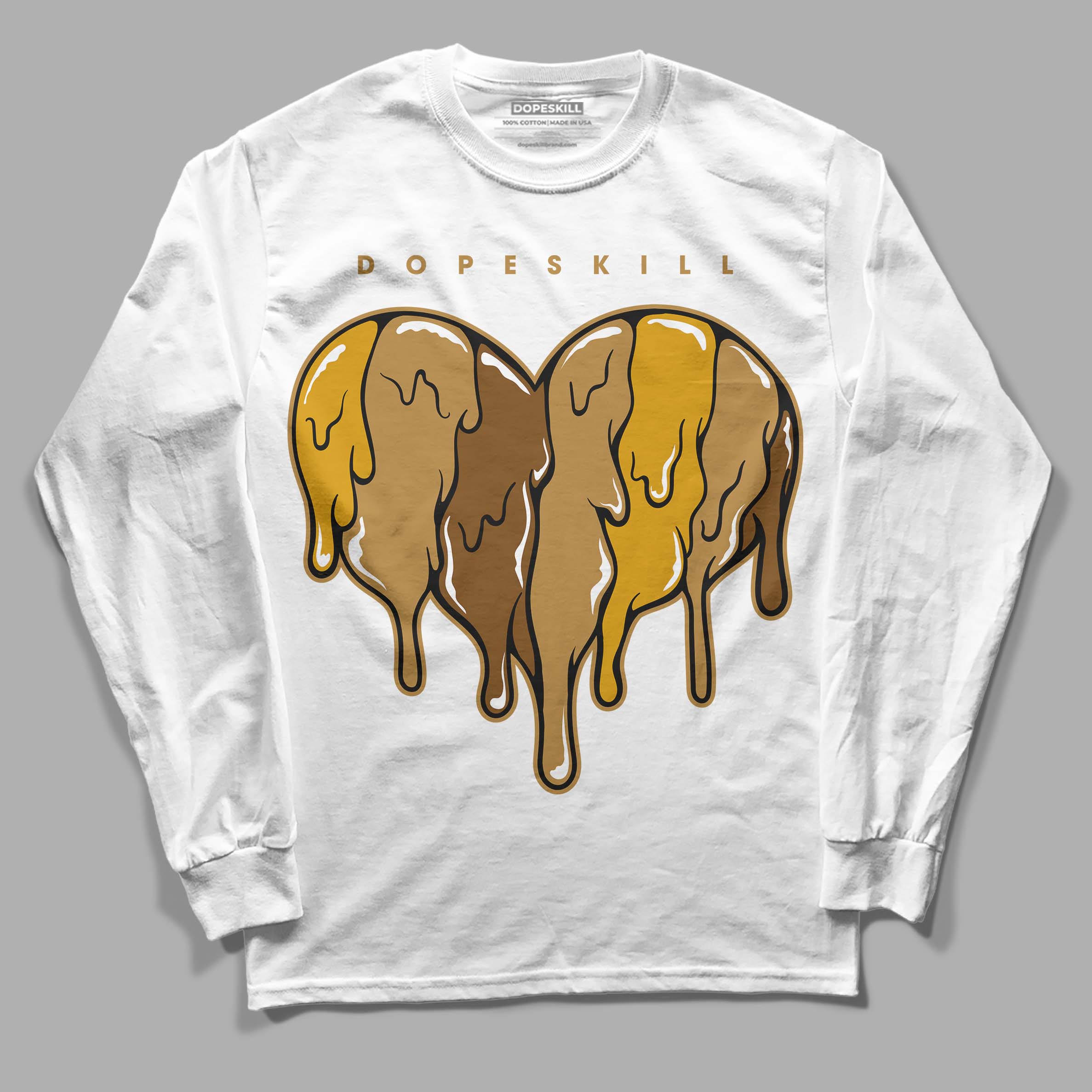 Wheat 13s superstreetwear Long Sleeve T-Shirt Slime Drip Heart Graphic