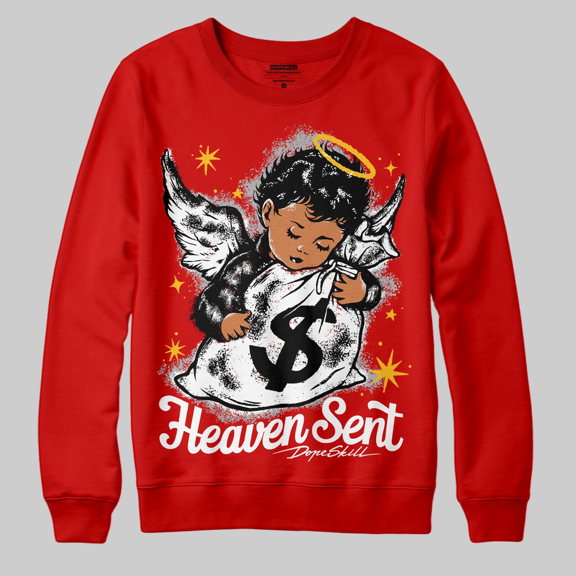 Bred Velvet 11s superstreetwear Red Sweatshirt Heaven Sent Graphic
