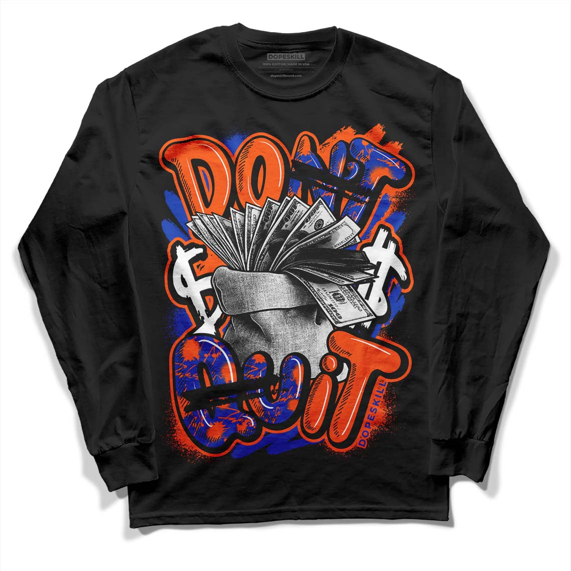 Dunk Low Futura Orange Blaze superstreetwear Long Sleeve T-Shirt Don't Quit Graphic