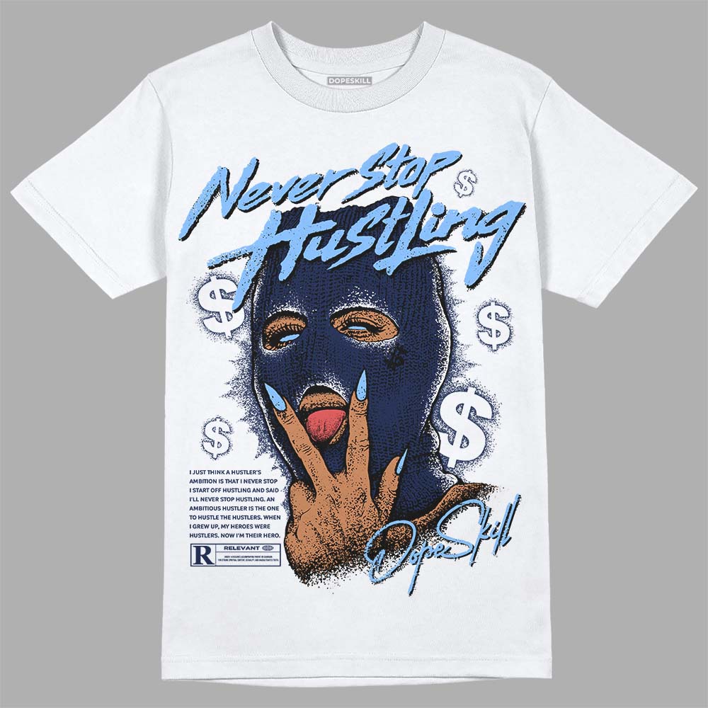 Midnight Navy 5s superstreetwear T-Shirt Never Stop Hustling Graphic