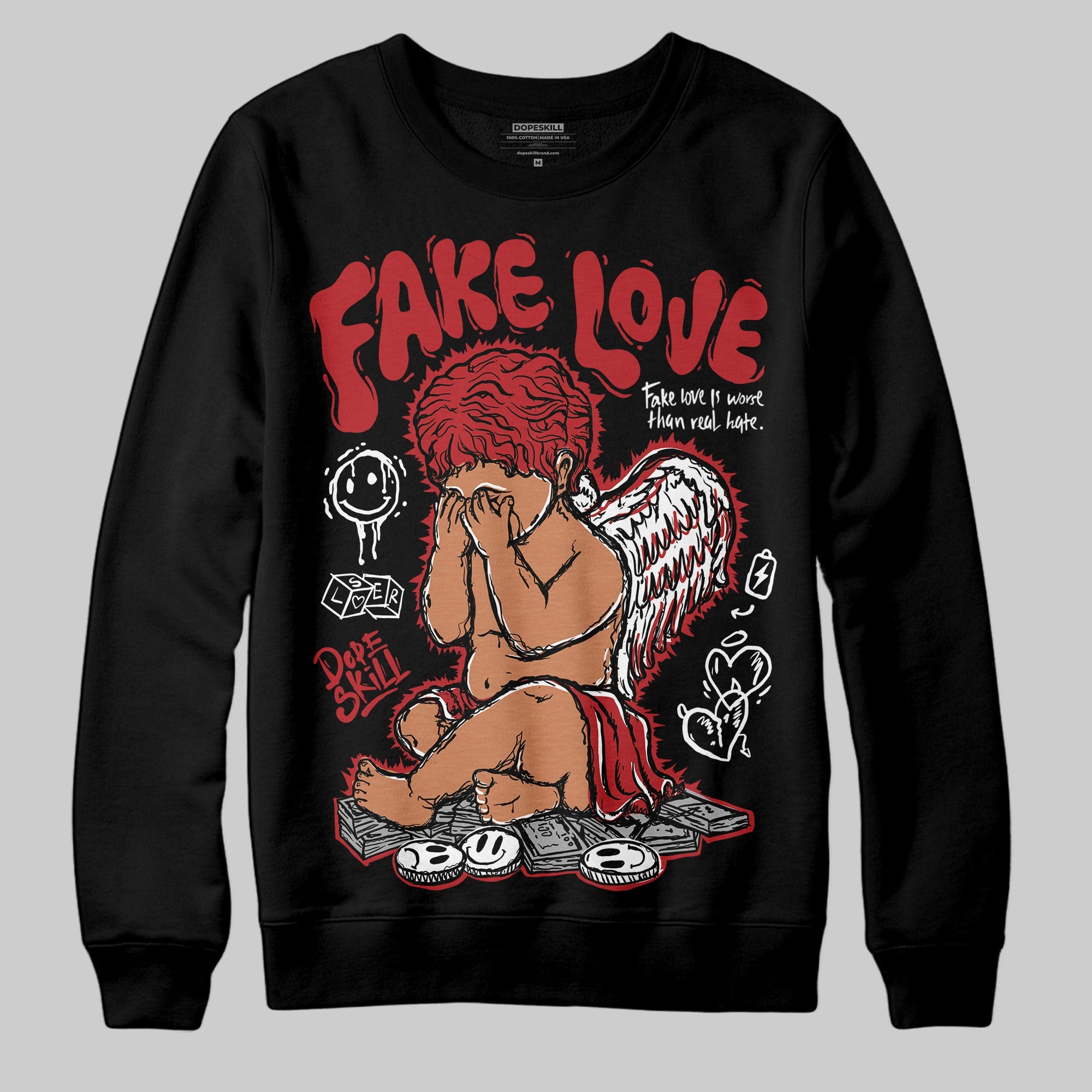 Black Toe Reimagined 1s superstreetwear Sweatshirt False Love Graphic