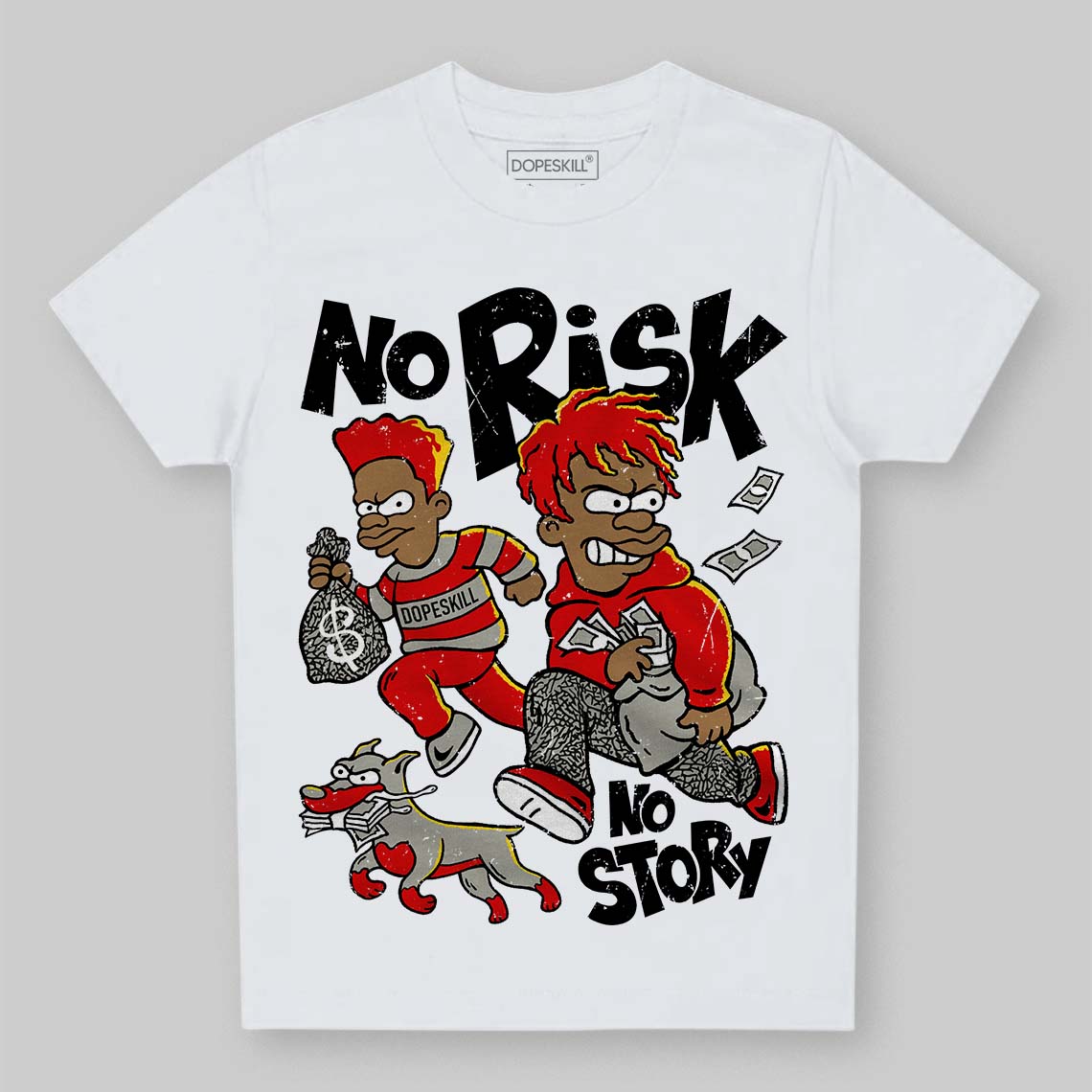 Fire Red 3s superstreetwear Toddler Kids T-shirt No Risk No Story Graphic