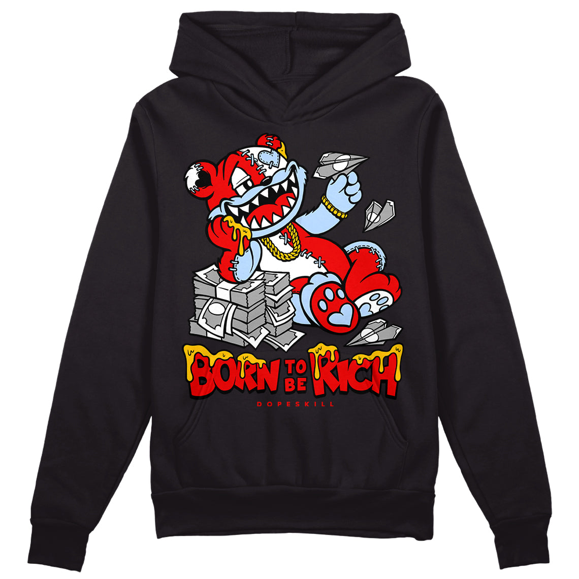 Cherry 11s superstreetwear Hoodie Sweatshirt Born To Be Rich Graphic