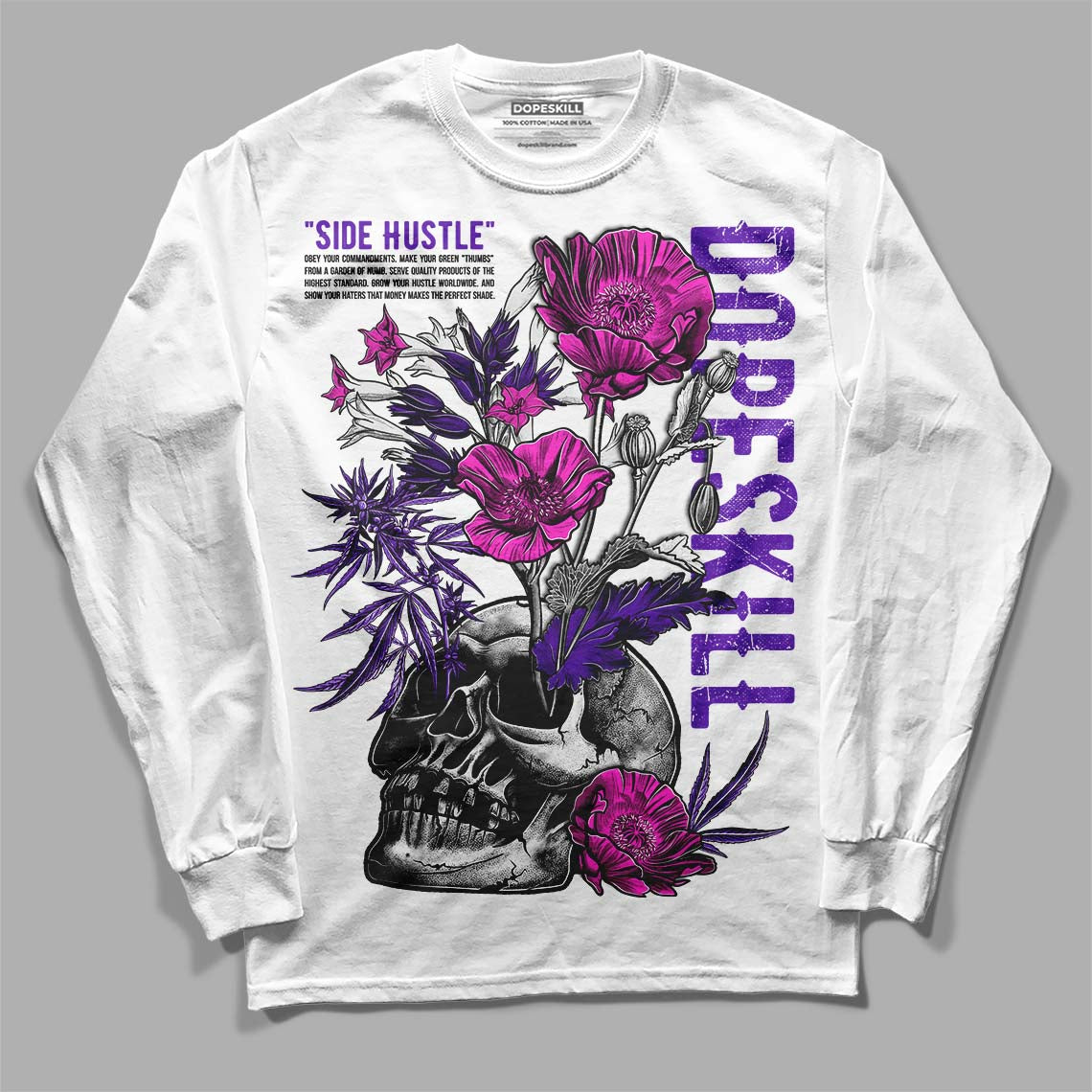 Court Purple 13s superstreetwear Long Sleeve T-Shirt Side Hustle Graphic