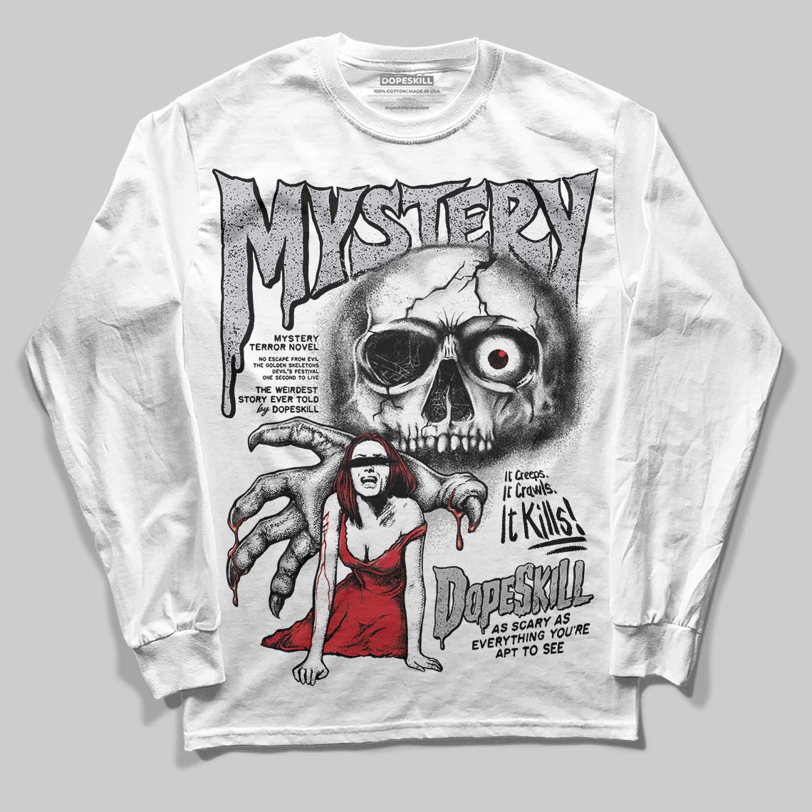 White Cement 4s superstreetwear Long Sleeve T-Shirt Mystery Ghostly Grasp Graphic