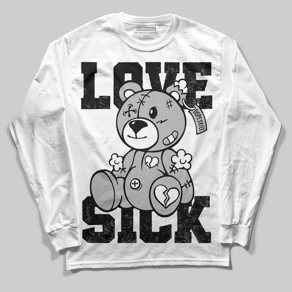 Black and White Collection superstreetwear Long Sleeve T-Shirt Love Sick Graphic