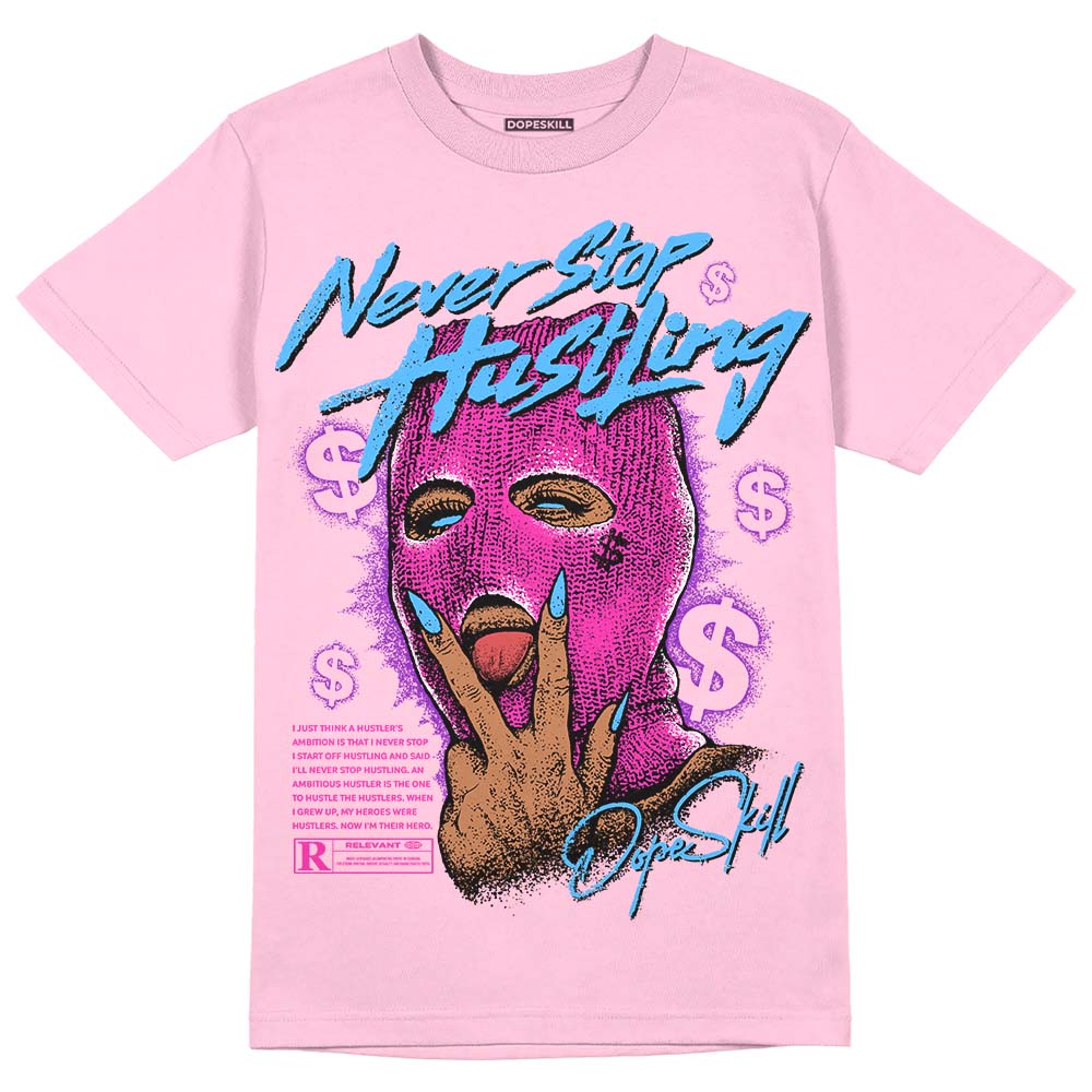 Pink Collection superstreetwear Pink T-shirt Never Stop Hustling Graphic
