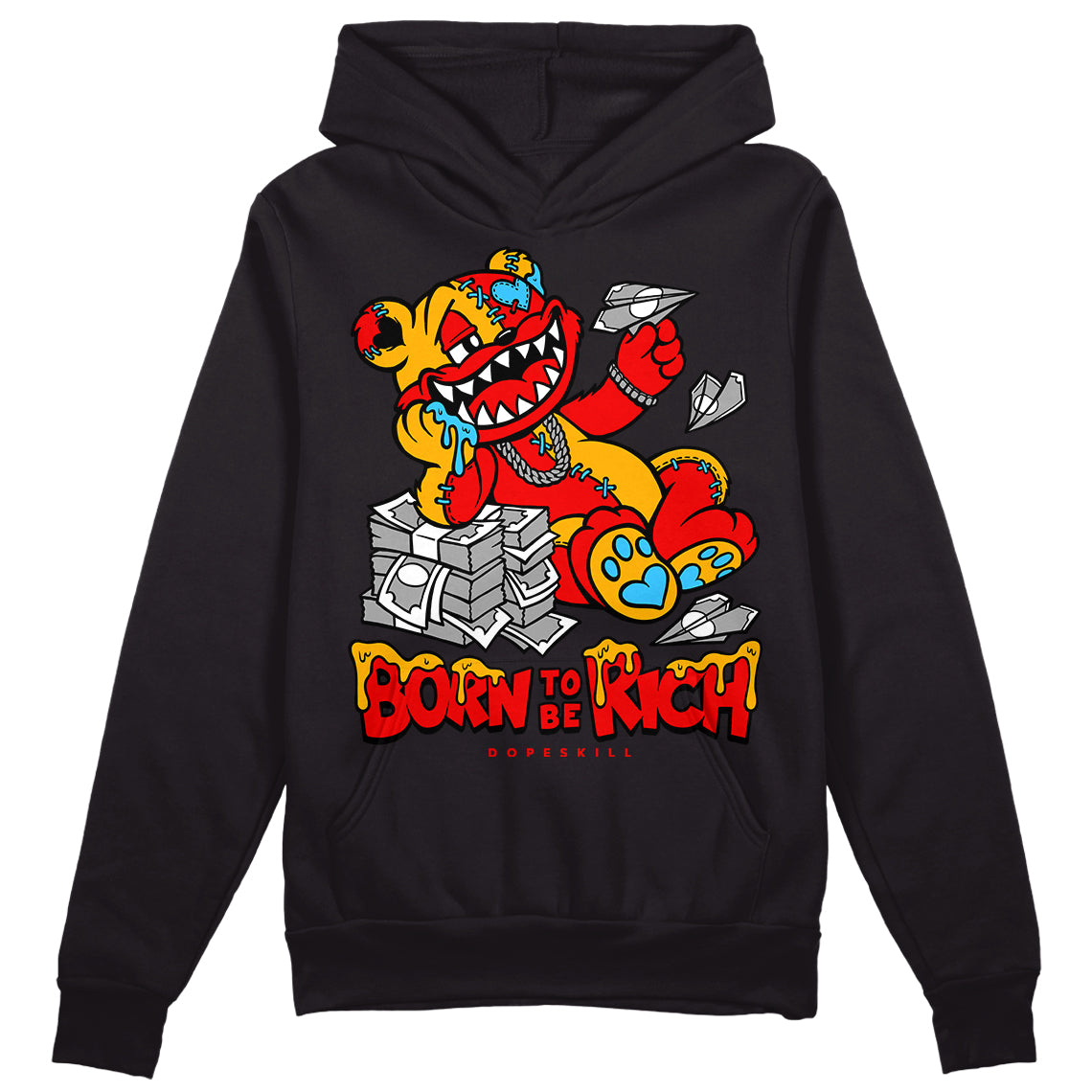 Red Collection superstreetwear Hoodie Sweatshirt Born To Be Rich Graphic