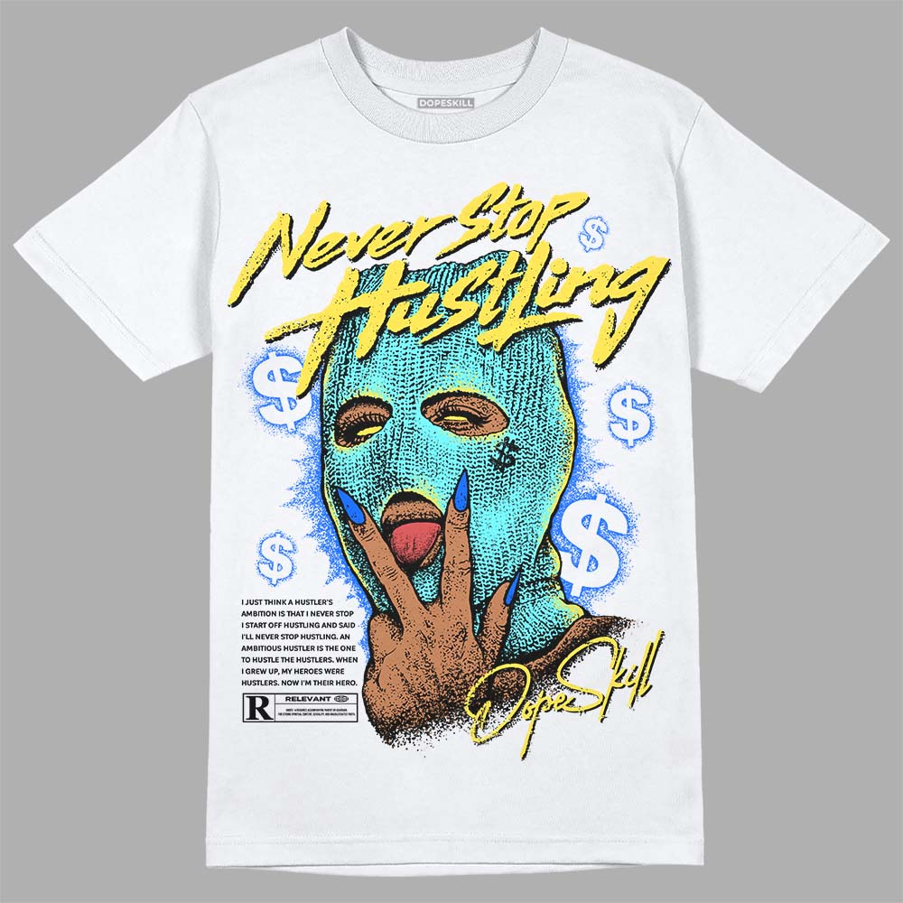 Aqua 5s superstreetwear T-Shirt Never Stop Hustling Graphic