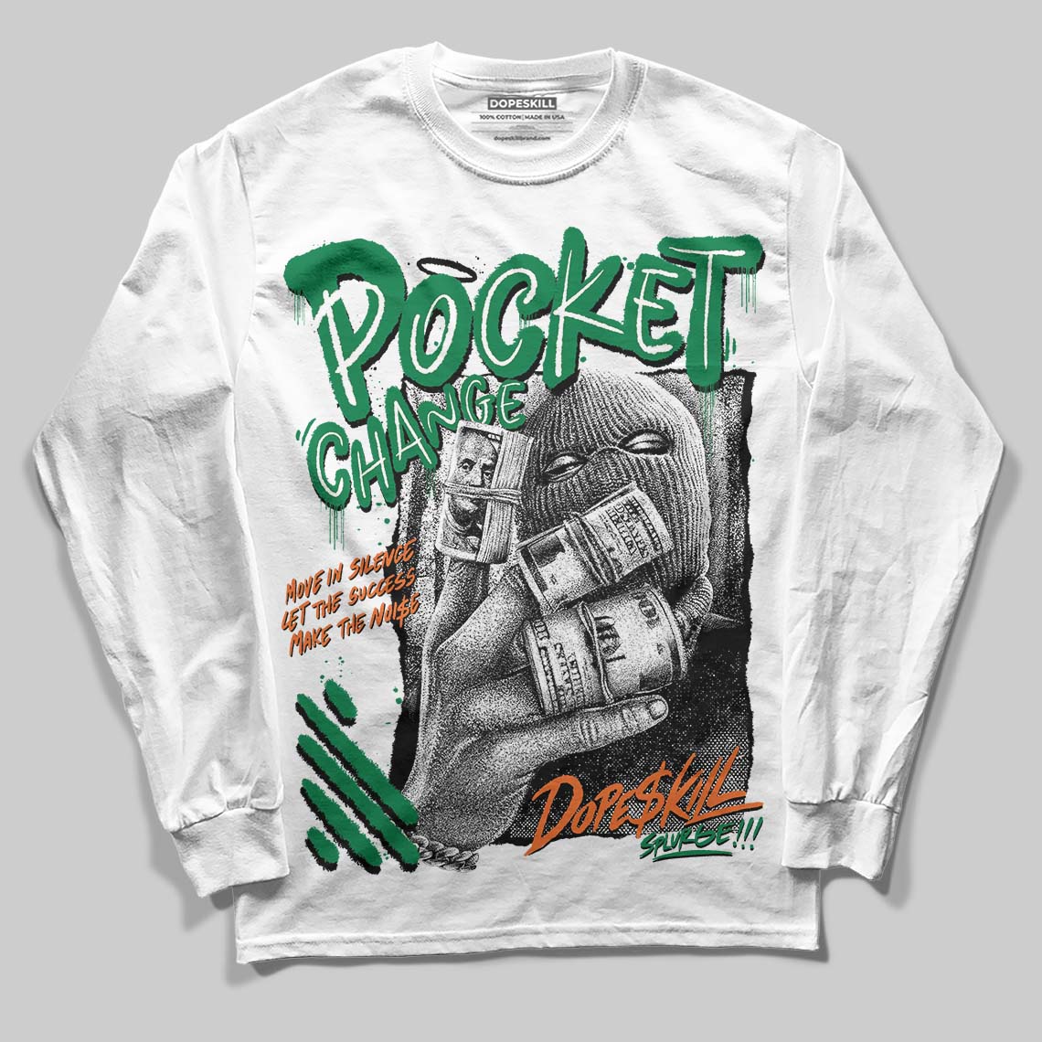 Green Collection superstreetwear Long Sleeve T-Shirt Pocket Change Graphic