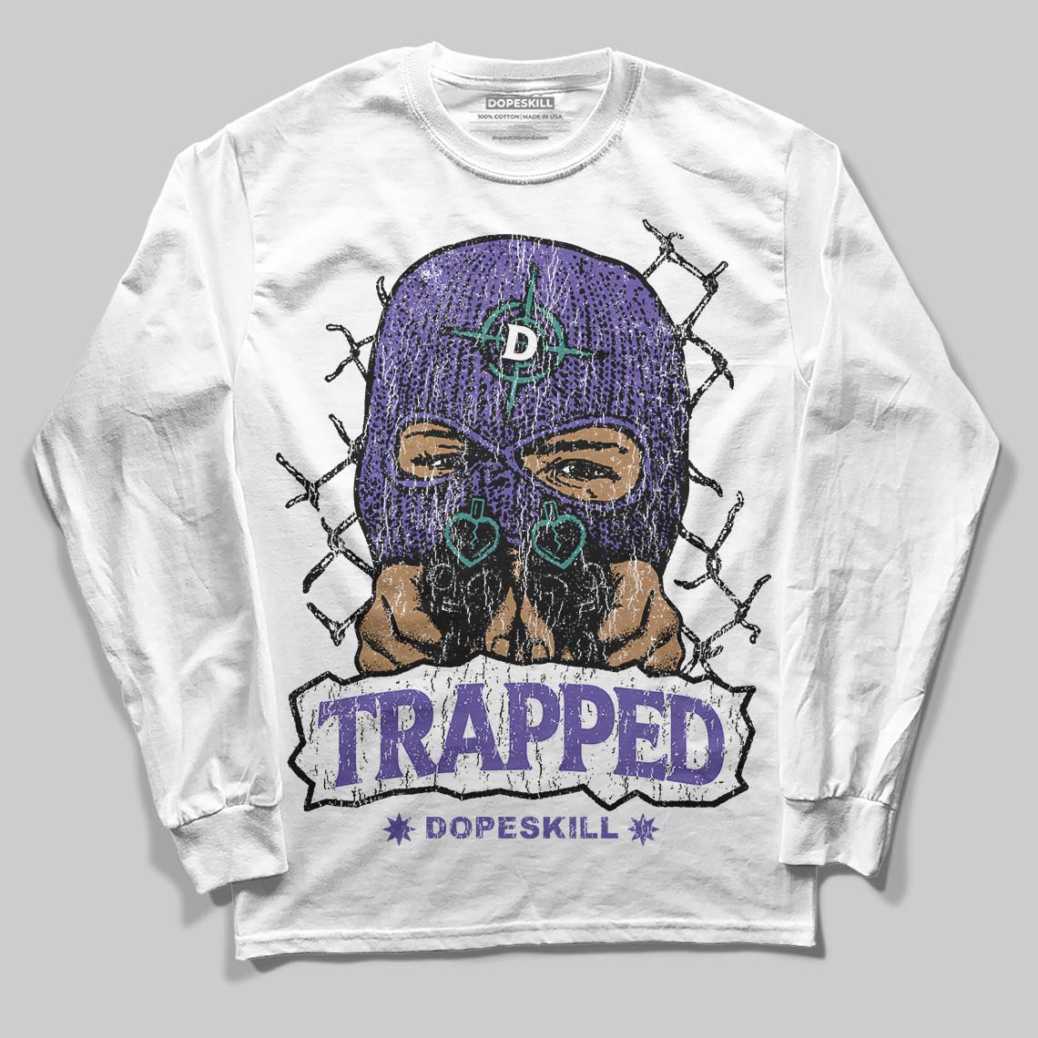 Grape 5s superstreetwear Long Sleeve T-Shirt New Trapped Graphic