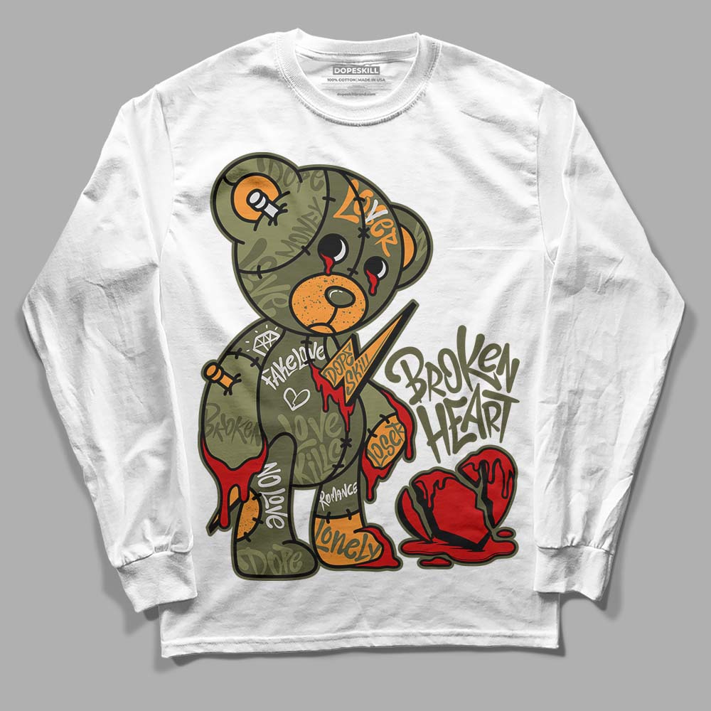 Olive 5s superstreetwear Long Sleeve T-Shirt Broken Heart Graphic