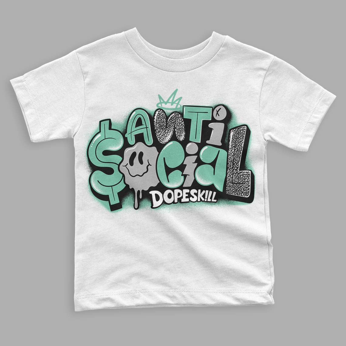 Green Glow 3s superstreetwear Toddler Kids T-shirt Anti Social Graphic