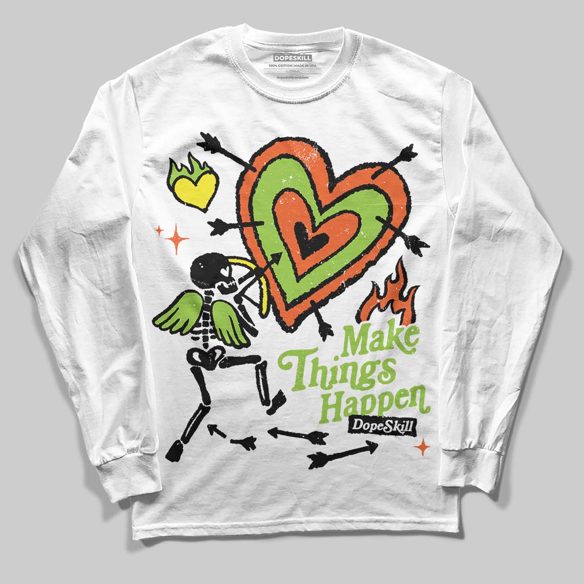 Neon Green Collection superstreetwear Long Sleeve T-Shirt Make Things Happen Graphic