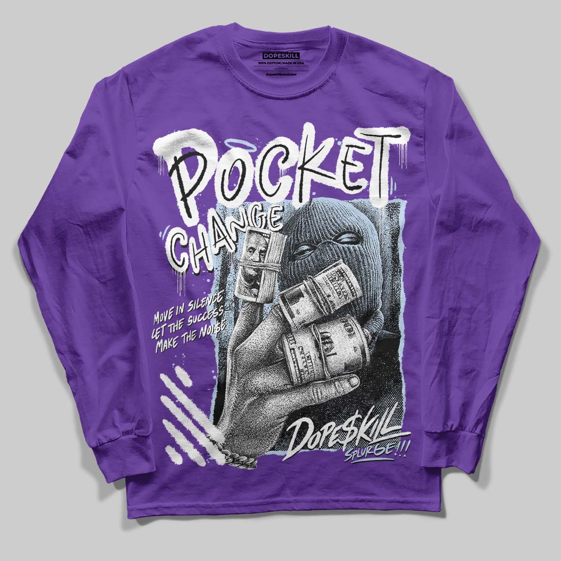Grape 5s superstreetwear Long Sleeve T-Shirt Pocket Change Graphic