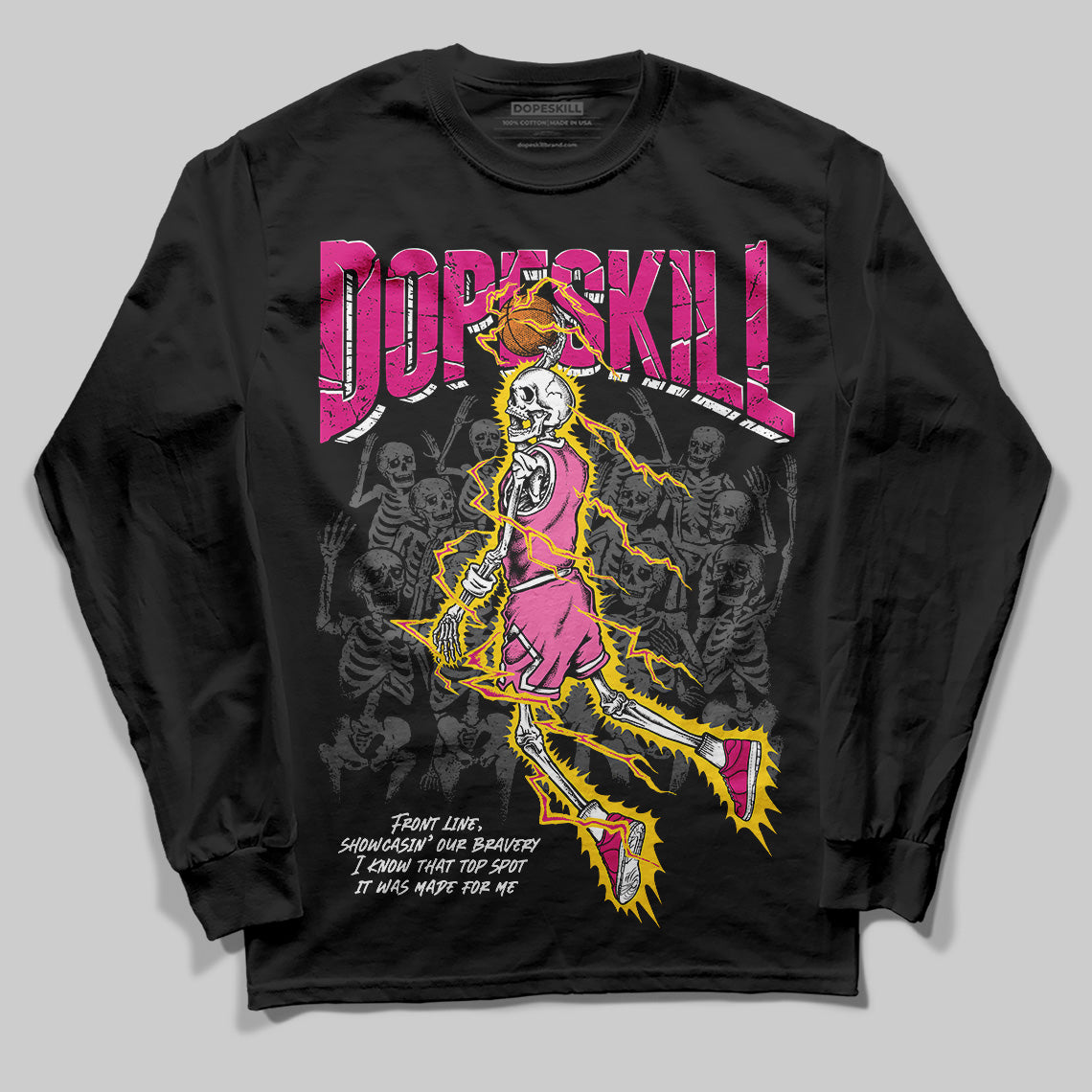 Rick RO Pink Leather Sneakers superstreetwear Long Sleeve T-Shirt Thunder Dunk Graphic