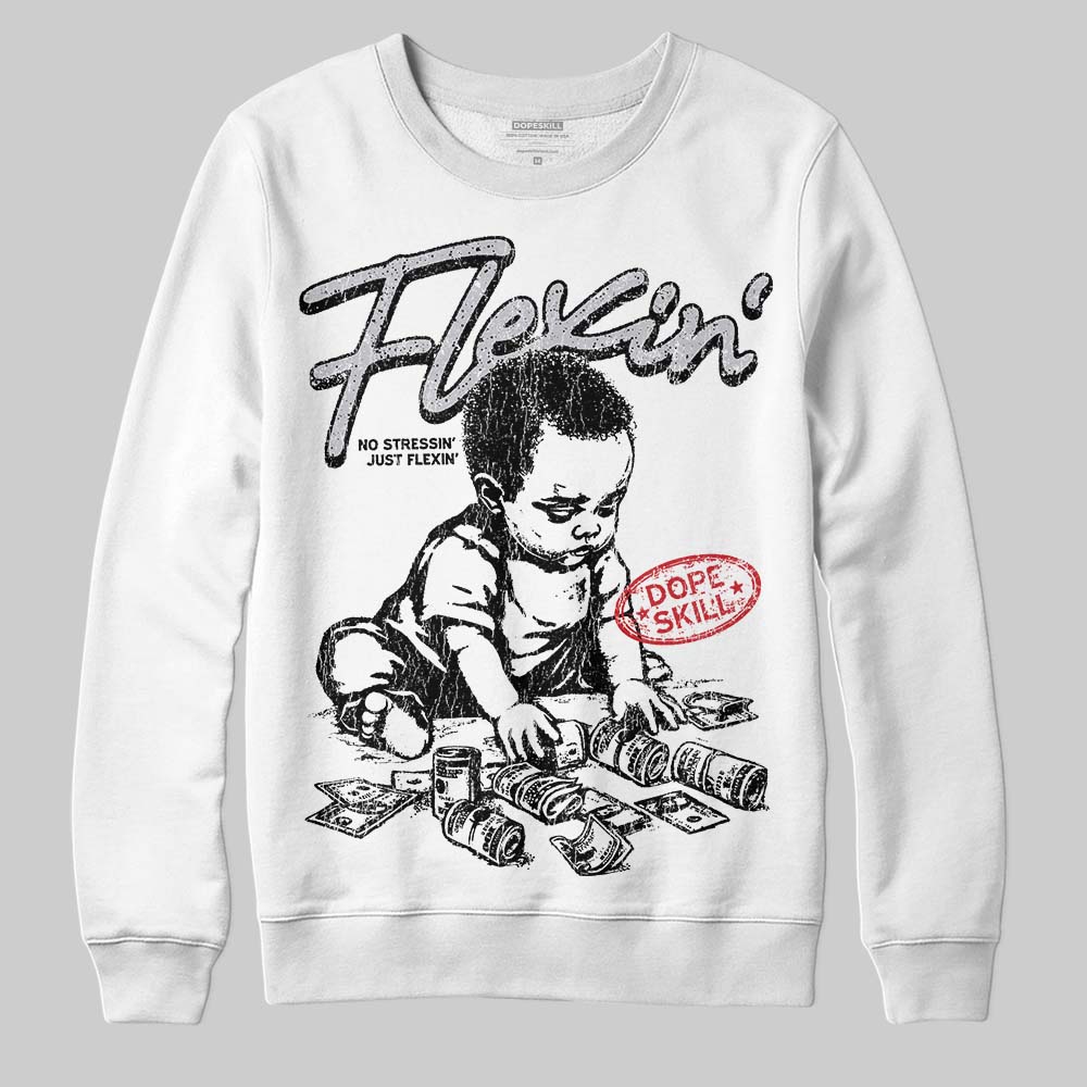 White Cement 4s superstreetwear Sweatshirt Flexin' Graphic