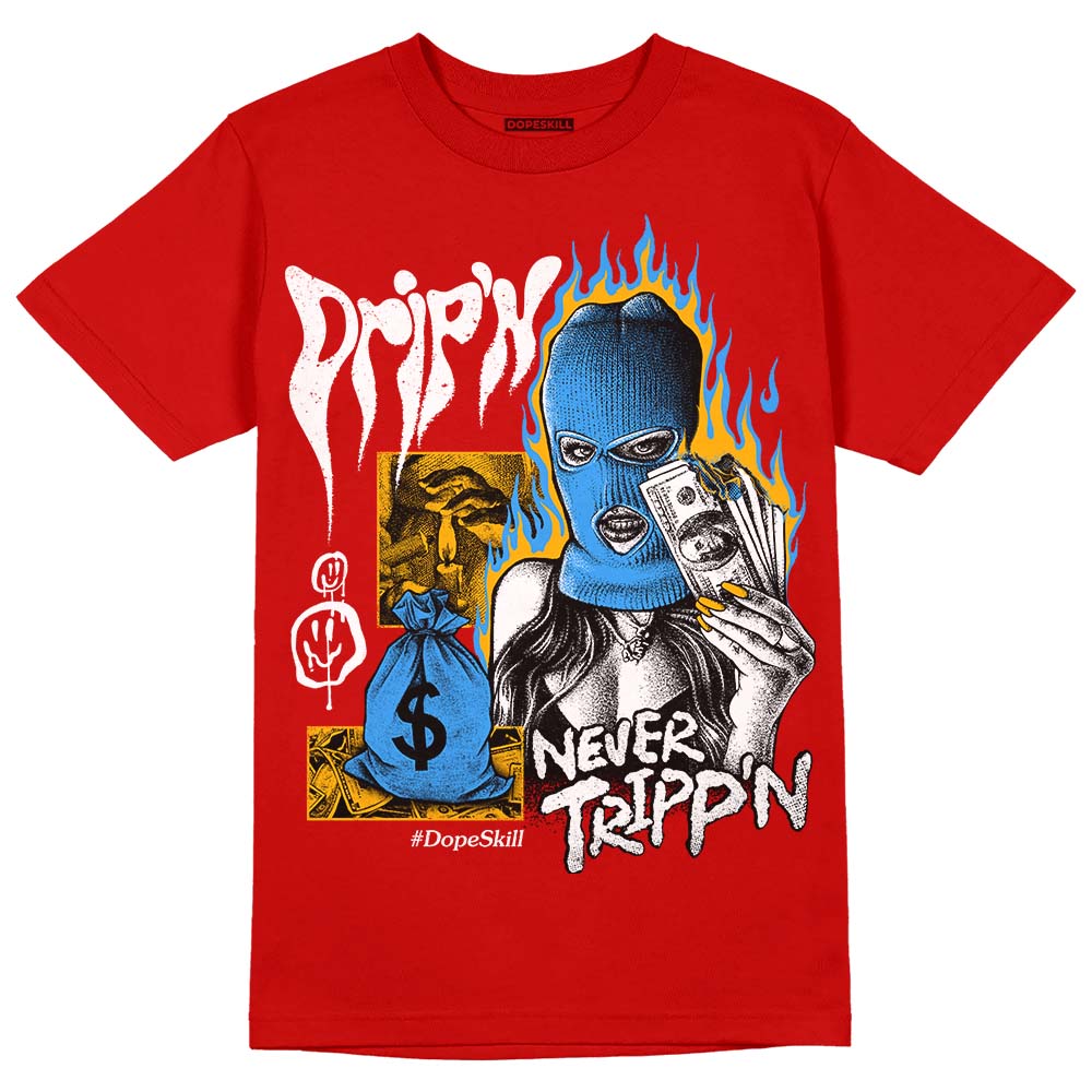 Red Collection superstreetwear Red T-shirt Drip'n Never Tripp'n Graphic