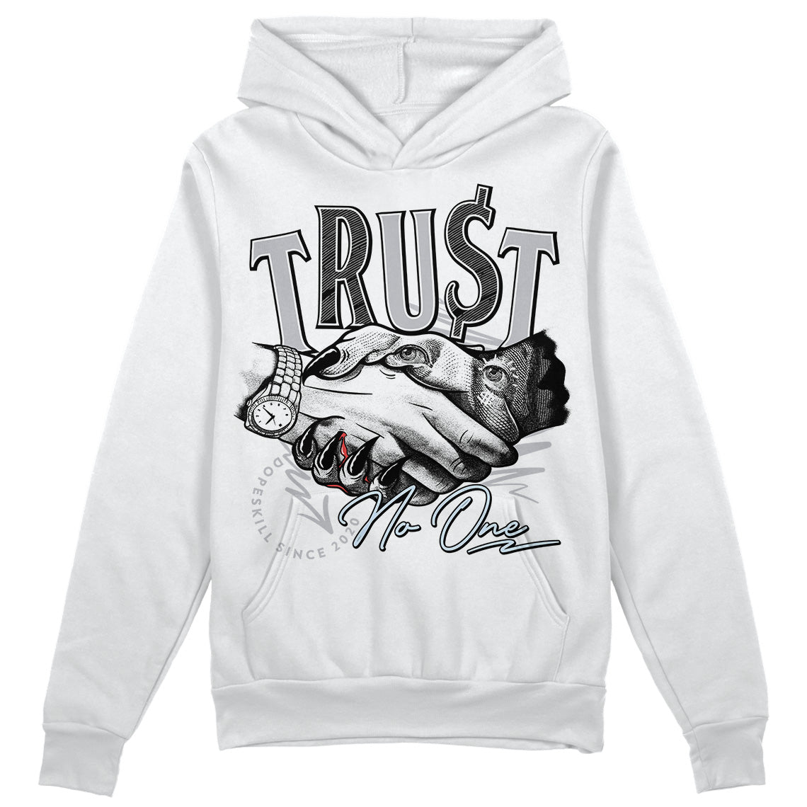 Cement Grey 11s superstreetwear Hoodie Sweatshirt Trust No One Graphic