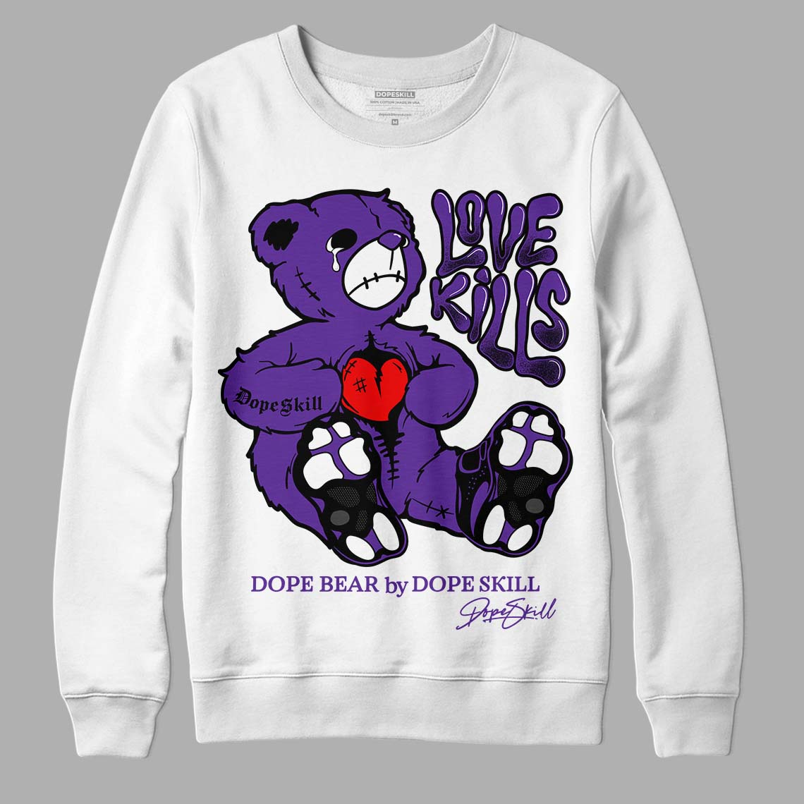 Court Purple 13s superstreetwear Sweatshirt Love Kills Graphic