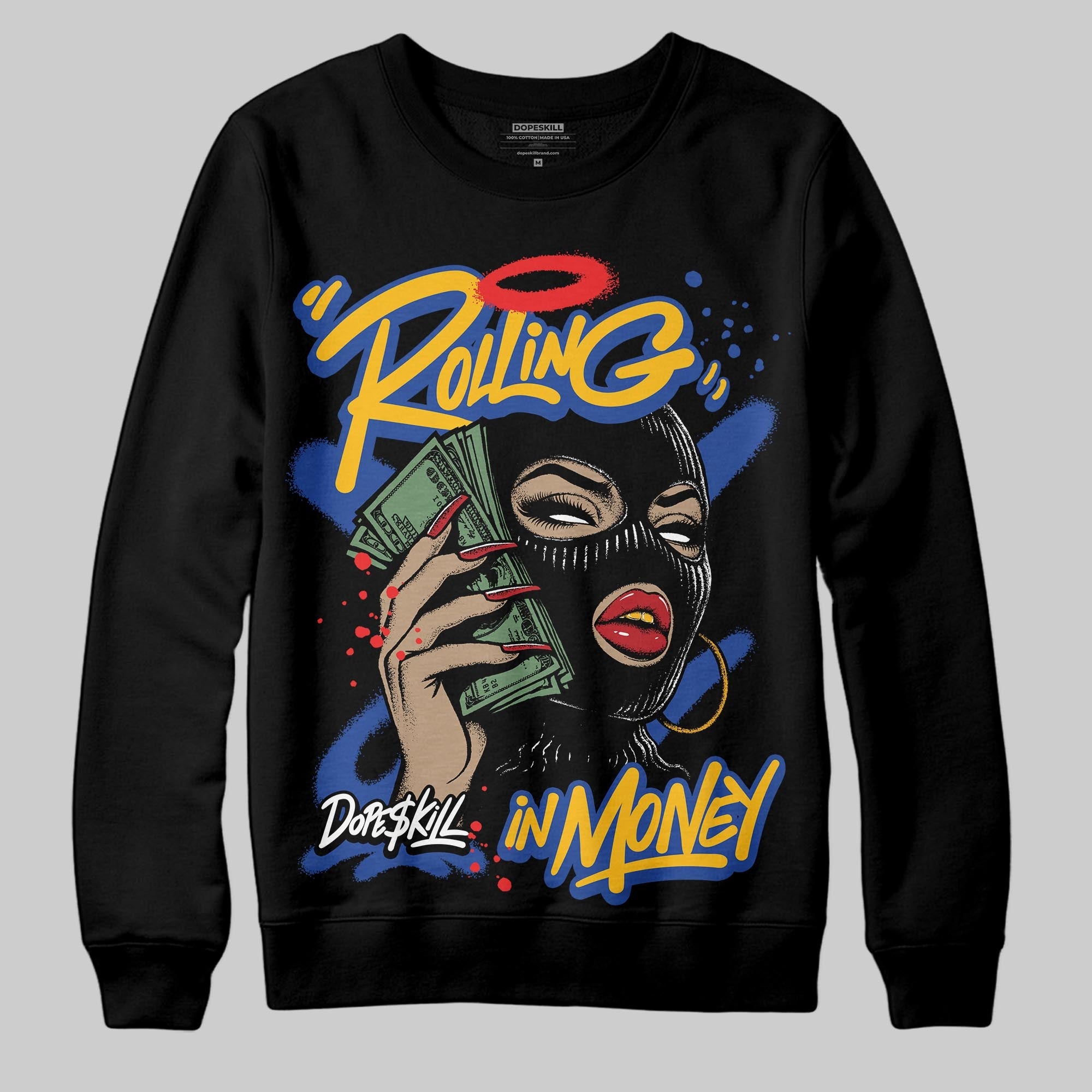 Royal Blue Collection superstreetwear Sweatshirt Rolling in Money Graphic