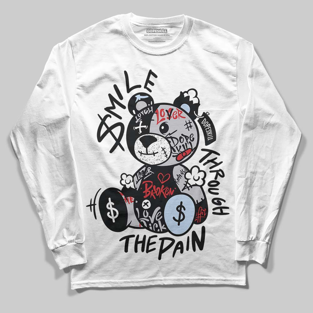 Black Metallic Reimagined 5s superstreetwear Long Sleeve T-Shirt Smile Through The Pain Graphic