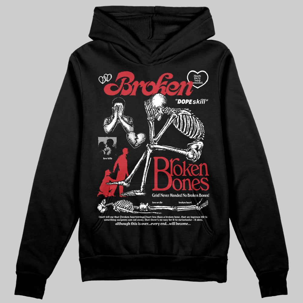Bred Velvet 11s superstreetwear Hoodie Sweatshirt Broken Bones Graphic