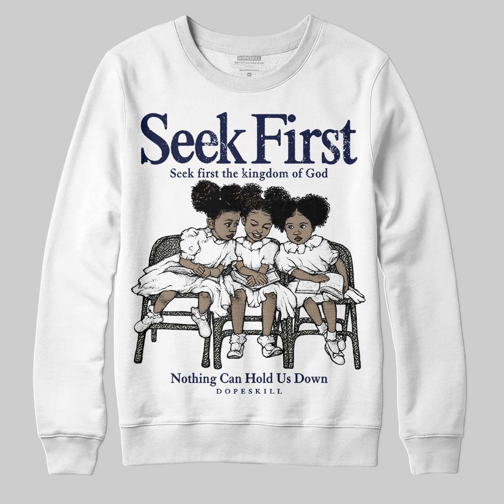 Midnight Navy 3s superstreetwear Sweatshirt New Seek First Graphic