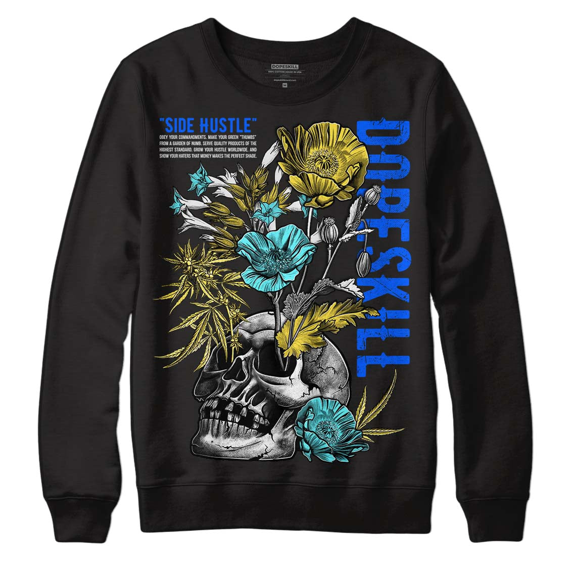 Aqua 5s DopeSkill Sweatshirt Side Hustle Graphic