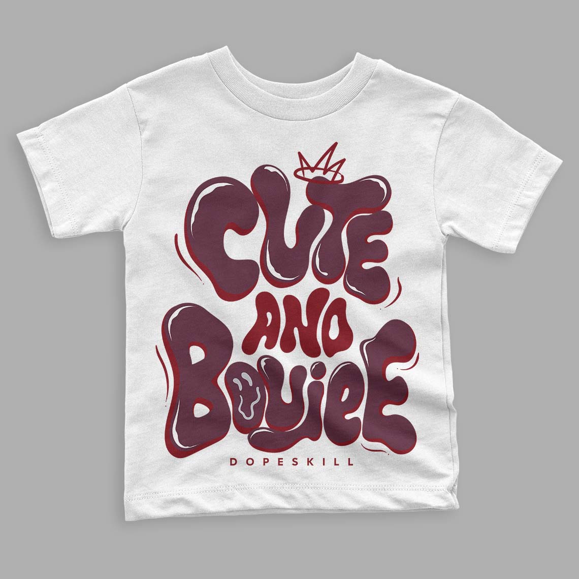 Burgundy 5s superstreetwear Toddler Kids T-shirt Cute and Boujee Graphic