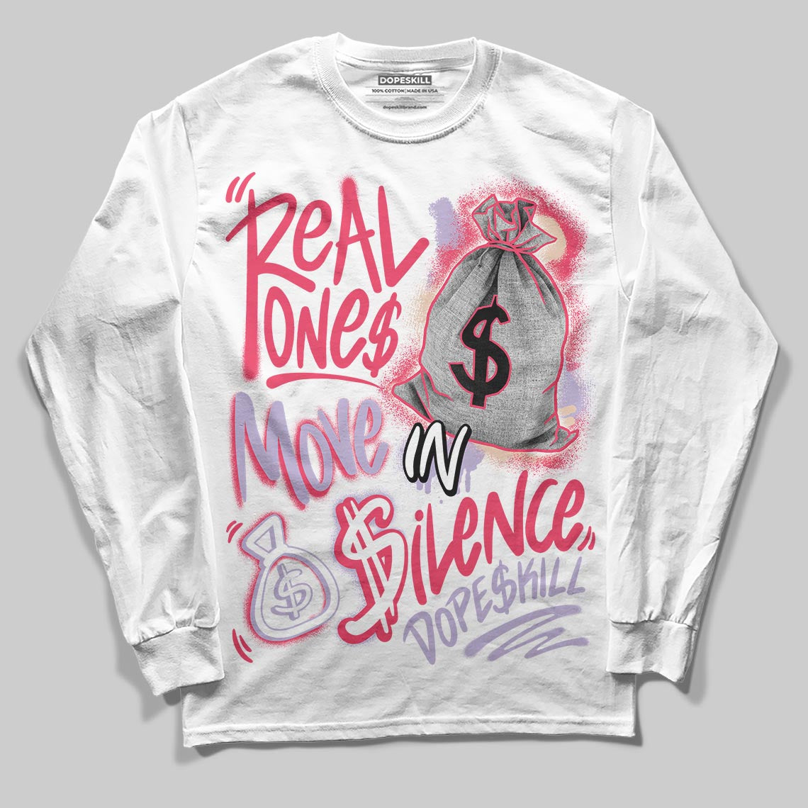 Peanut Butter Jelly 5s superstreetwear Long Sleeve T-Shirt Real Ones Move In Silence Graphic