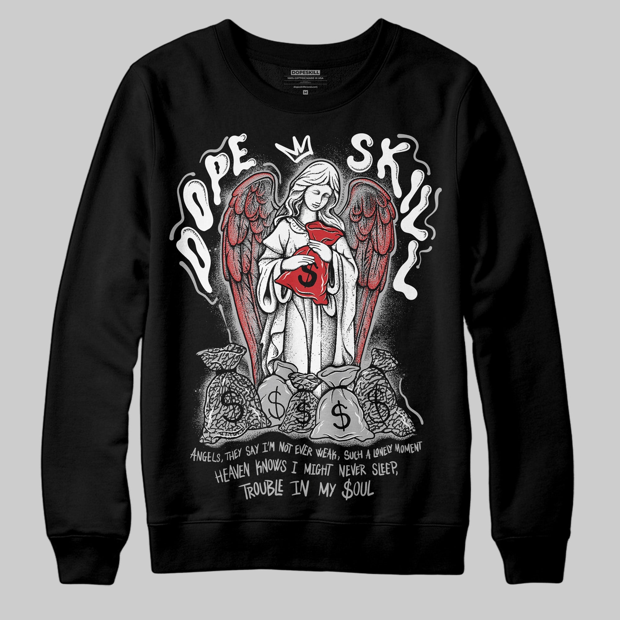 Black Cement 3s superstreetwear Sweatshirt Angels Graphic