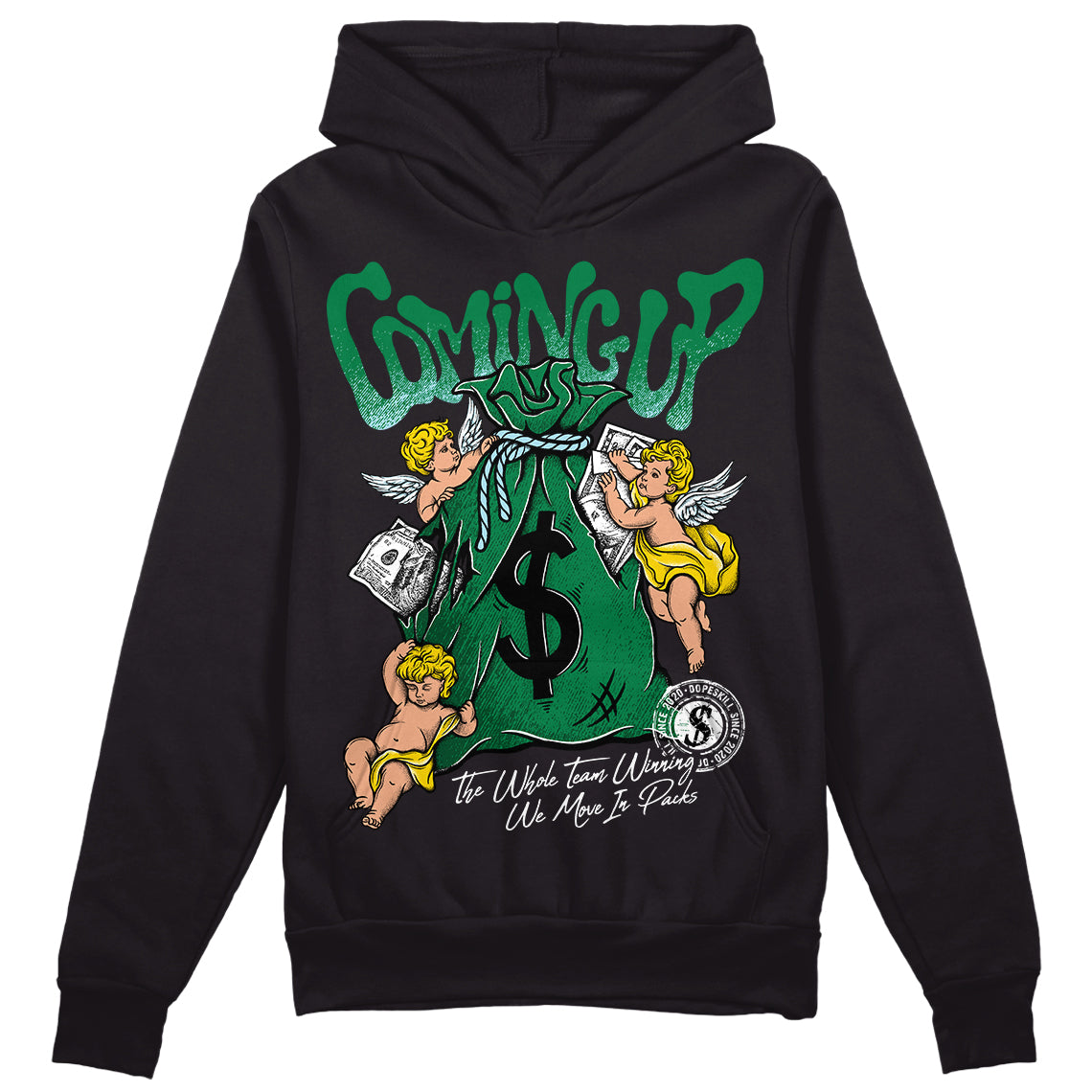 Lucky Green 5s superstreetwear Hoodie Sweatshirt Money Bag Coming Up Graphic