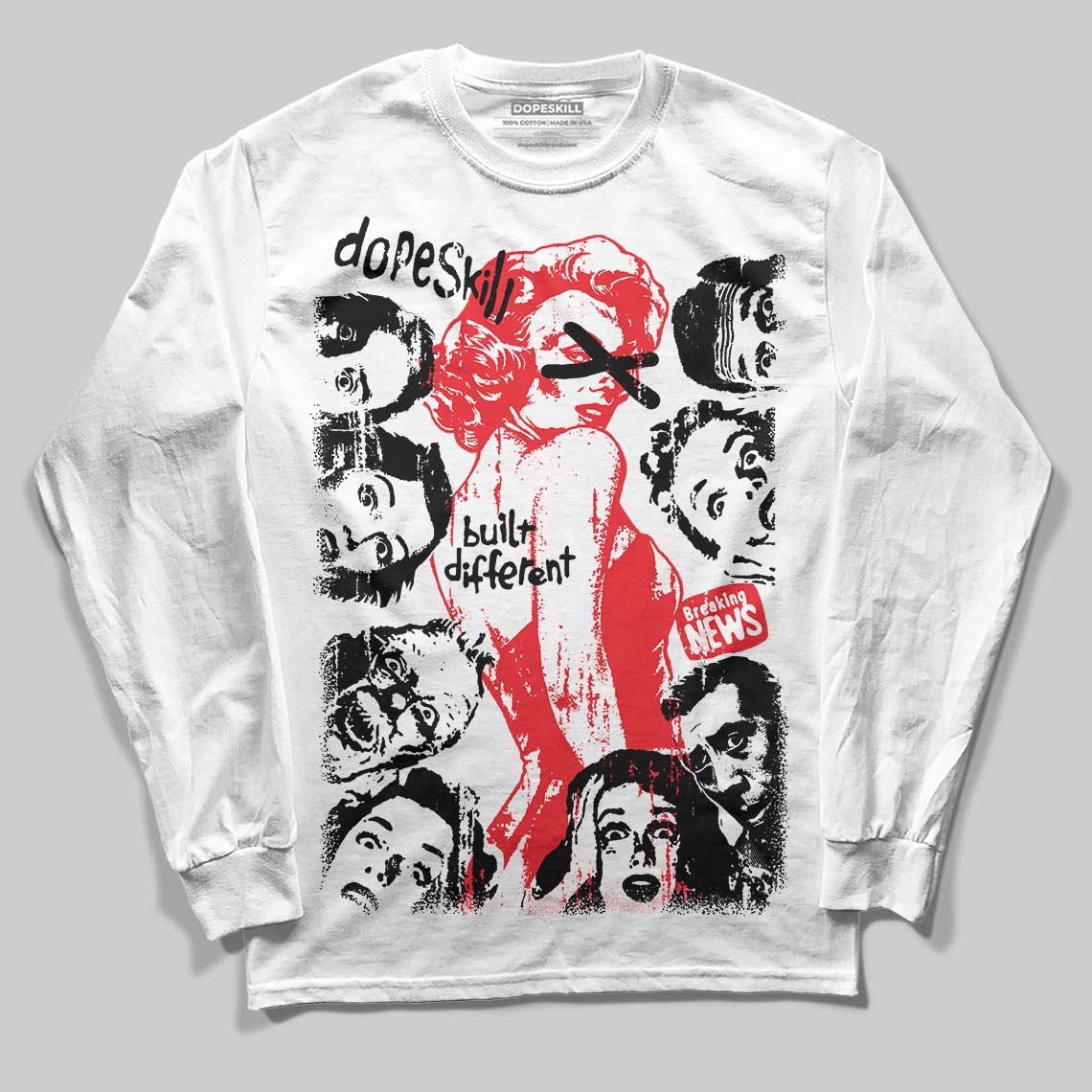 Red Collection superstreetwear Long Sleeve T-Shirt Built Different Graphic