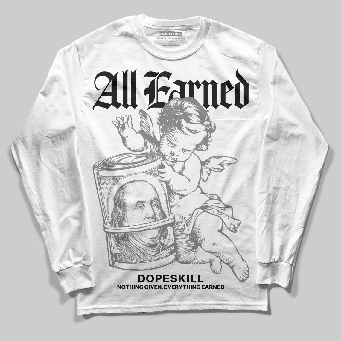 Grey Collection superstreetwear Long Sleeve T-Shirt All Earned Graphic