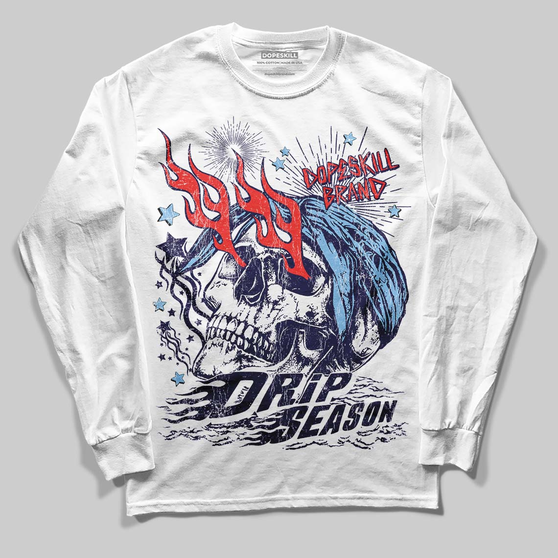 University Blue Collection superstreetwear Long Sleeve T-Shirt Drip Season Graphic
