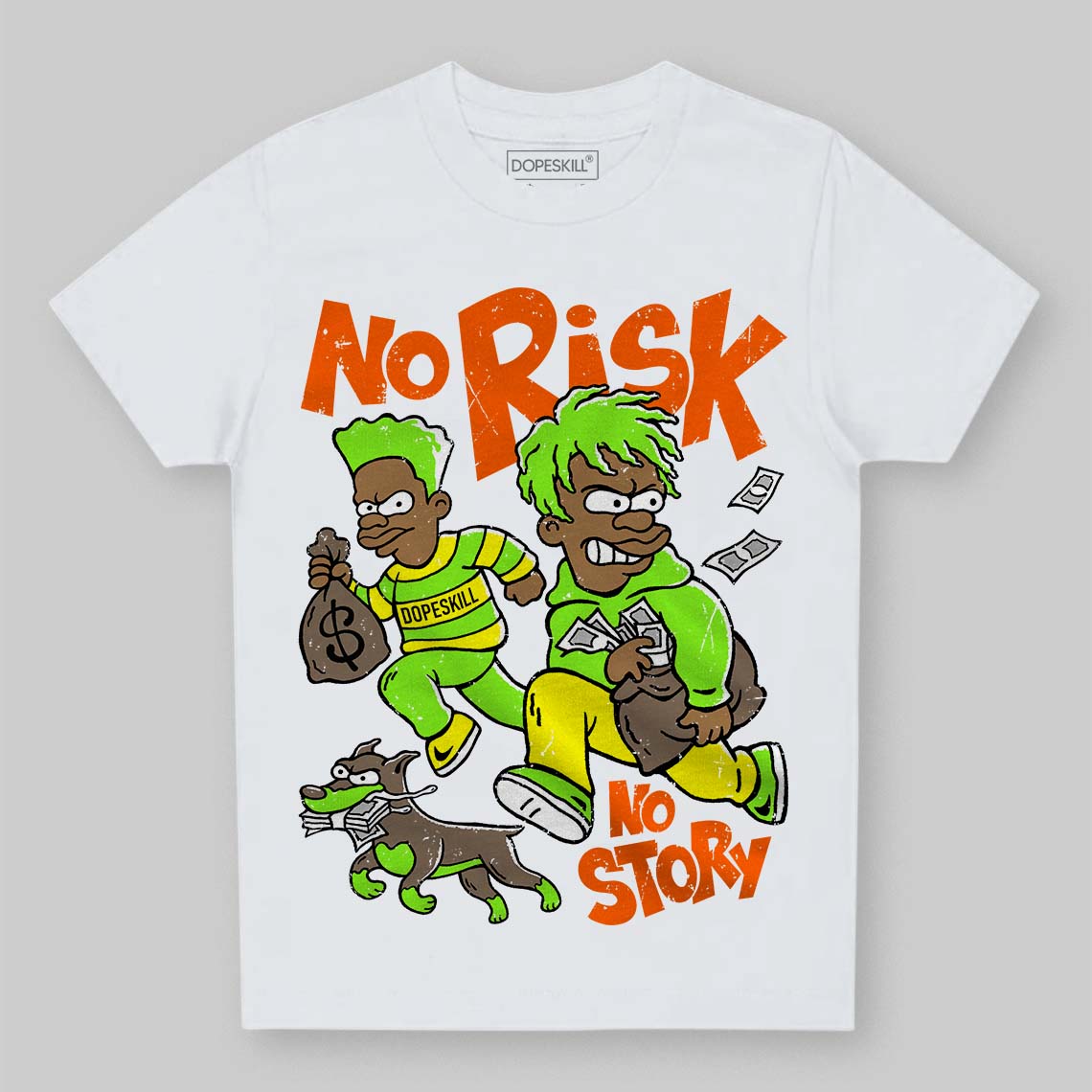 Neon Green Collection superstreetwear Toddler Kids T-shirt No Risk No Story Graphic