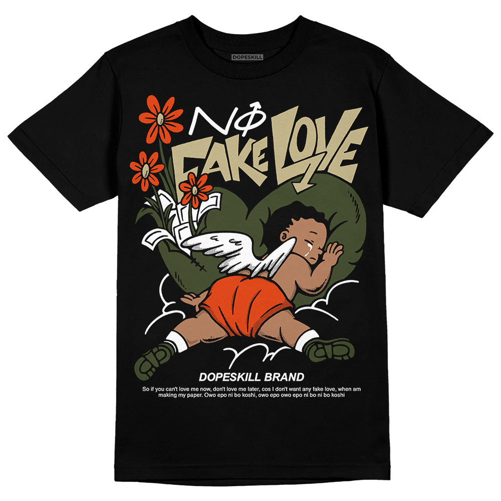 Olive Collection superstreetwear T-Shirt No Fake Love Graphic