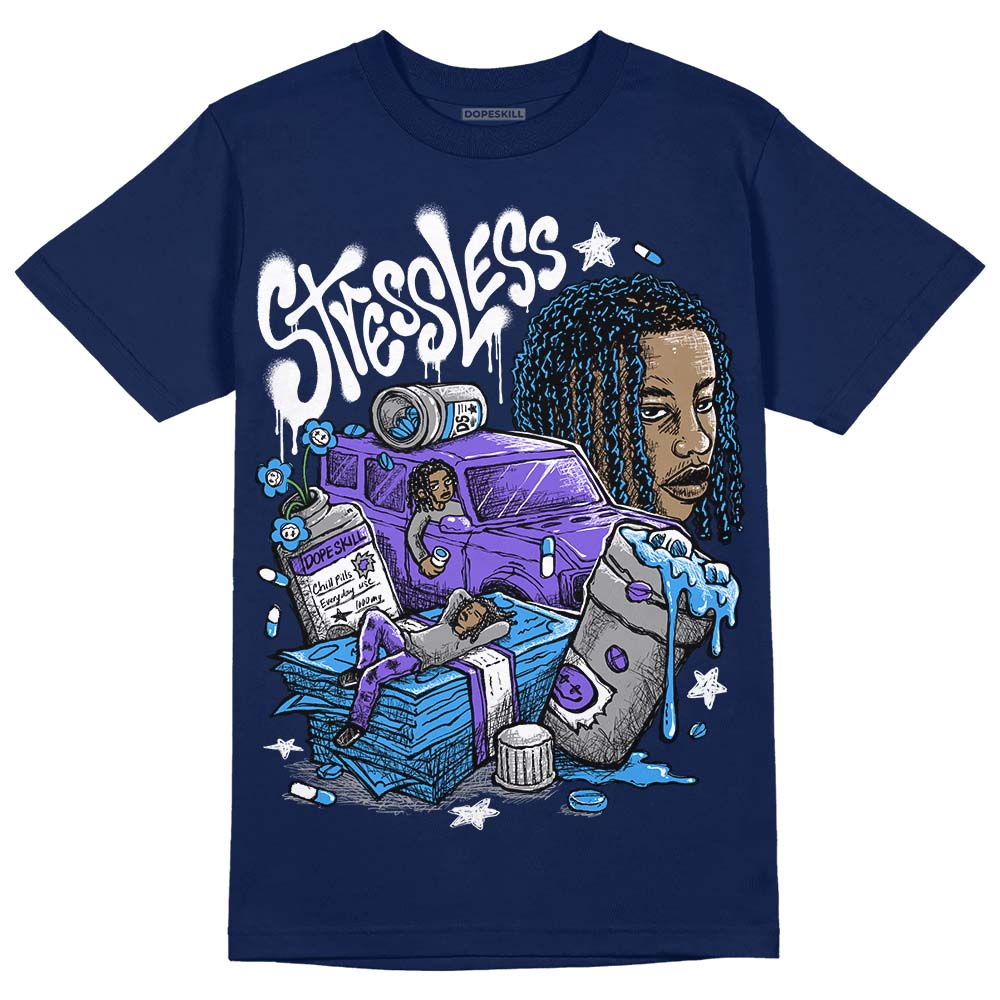 Midnight Navy 3s superstreetwear Navy T-shirt Stressless Graphic
