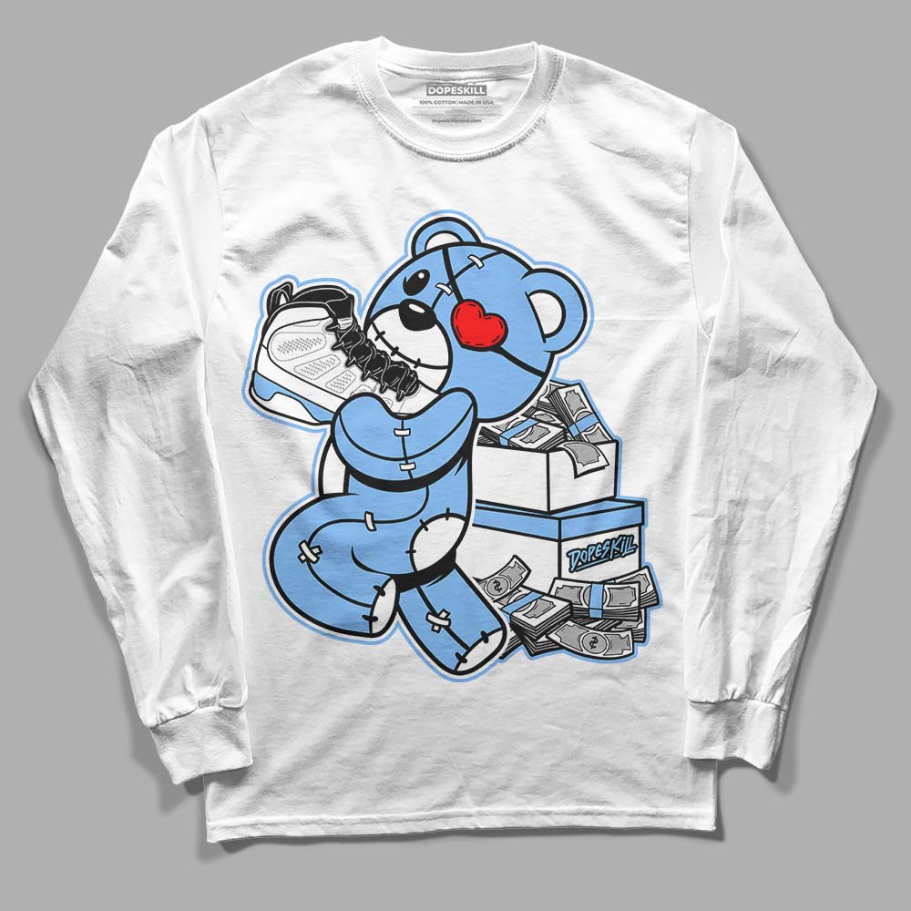 Powder Blue 9s superstreetwear Long Sleeve T-Shirt Bear Steals Sneaker Graphic