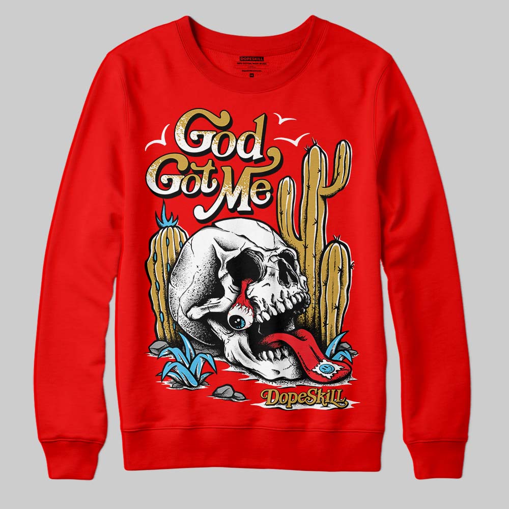 Red Collection superstreetwear Red Sweatshirt God Got Me Graphic