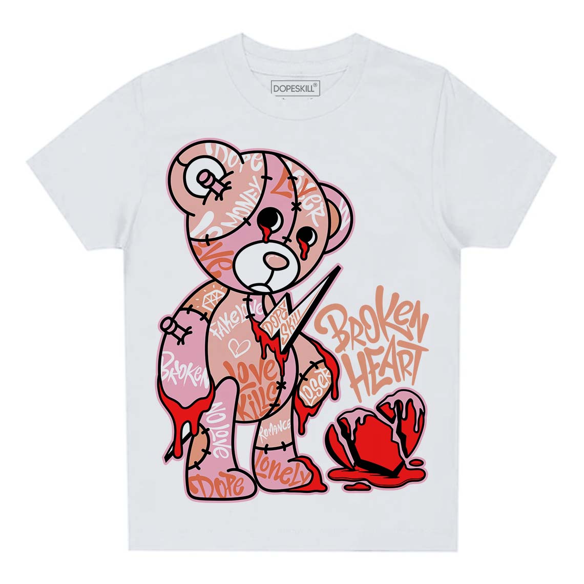 Legend Pink 11s superstreetwear Toddler Kids T-shirt Broken Heart Graphic