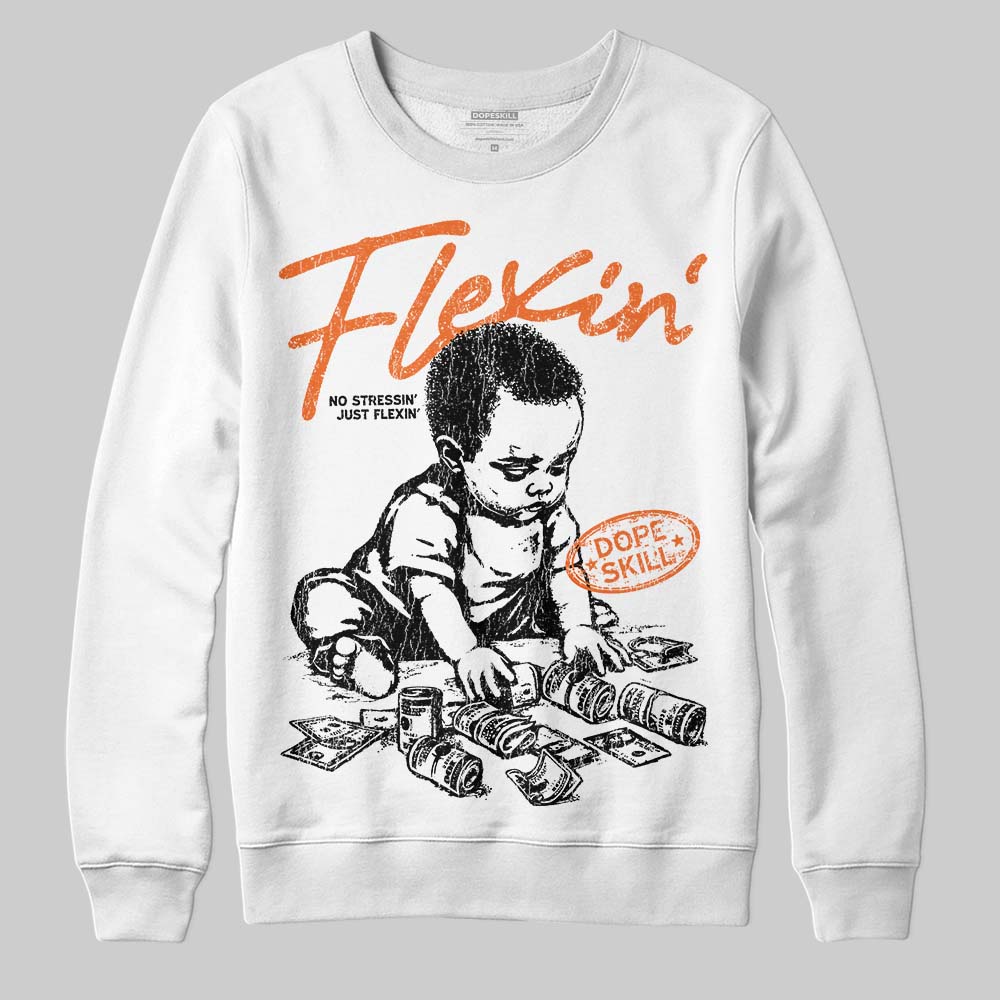 Orange Black White superstreetwear Sweatshirt Flexin' Graphic