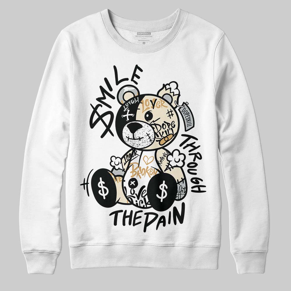 Reverse Metallic 5s superstreetwear Sweatshirt Smile Through The Pain Graphic
