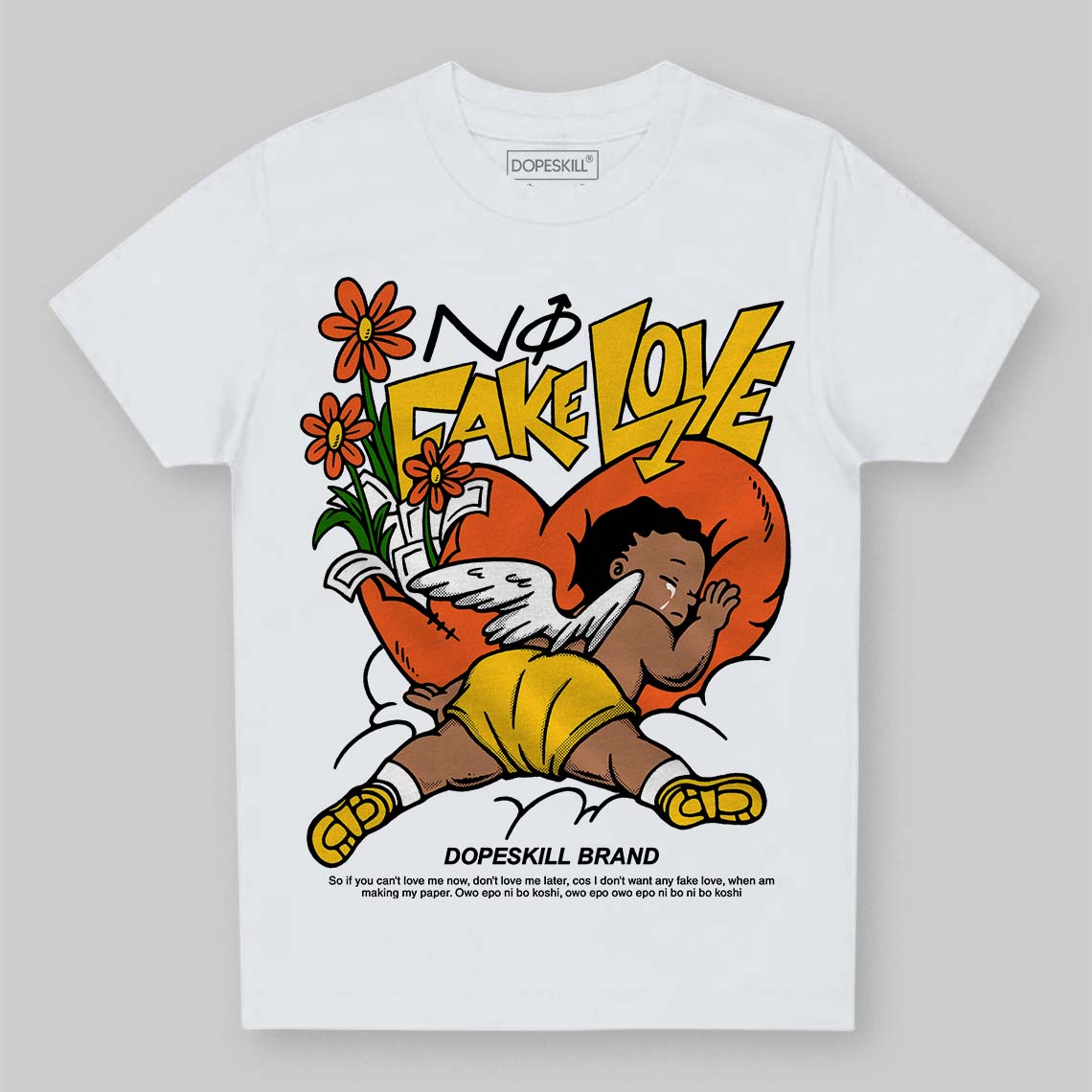 Yellow Collection superstreetwear Toddler Kids T-shirt No Fake Love Graphic