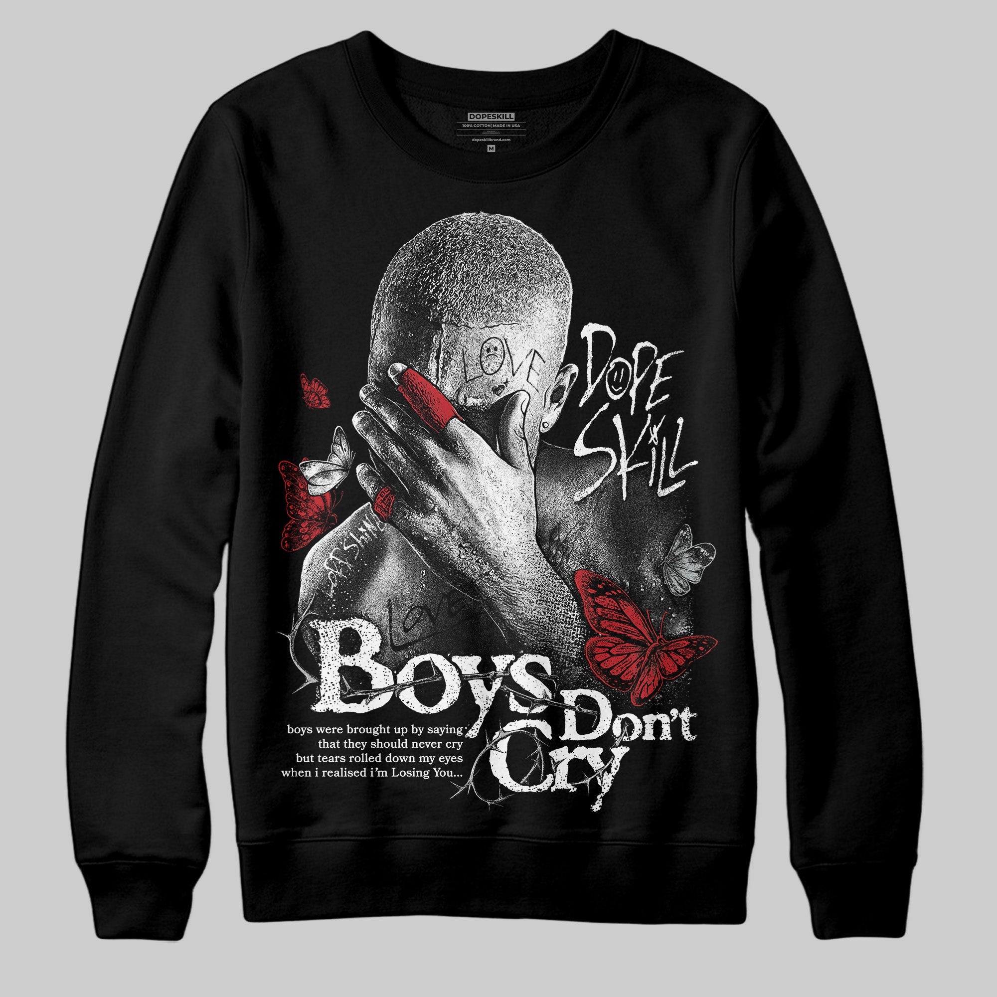 Bred Velvet 11s superstreetwear Sweatshirt Boys Don't Cry Graphic