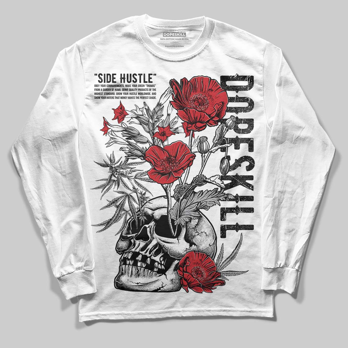 White Cement 4s superstreetwear Long Sleeve T-Shirt Side Hustle Graphic