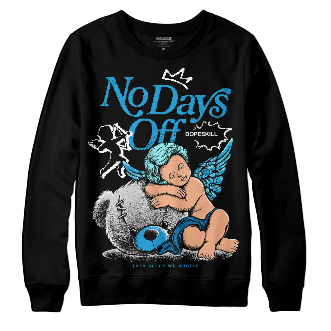 Military Blue 4s superstreetwear Sweatshirt New No Days Off Graphic