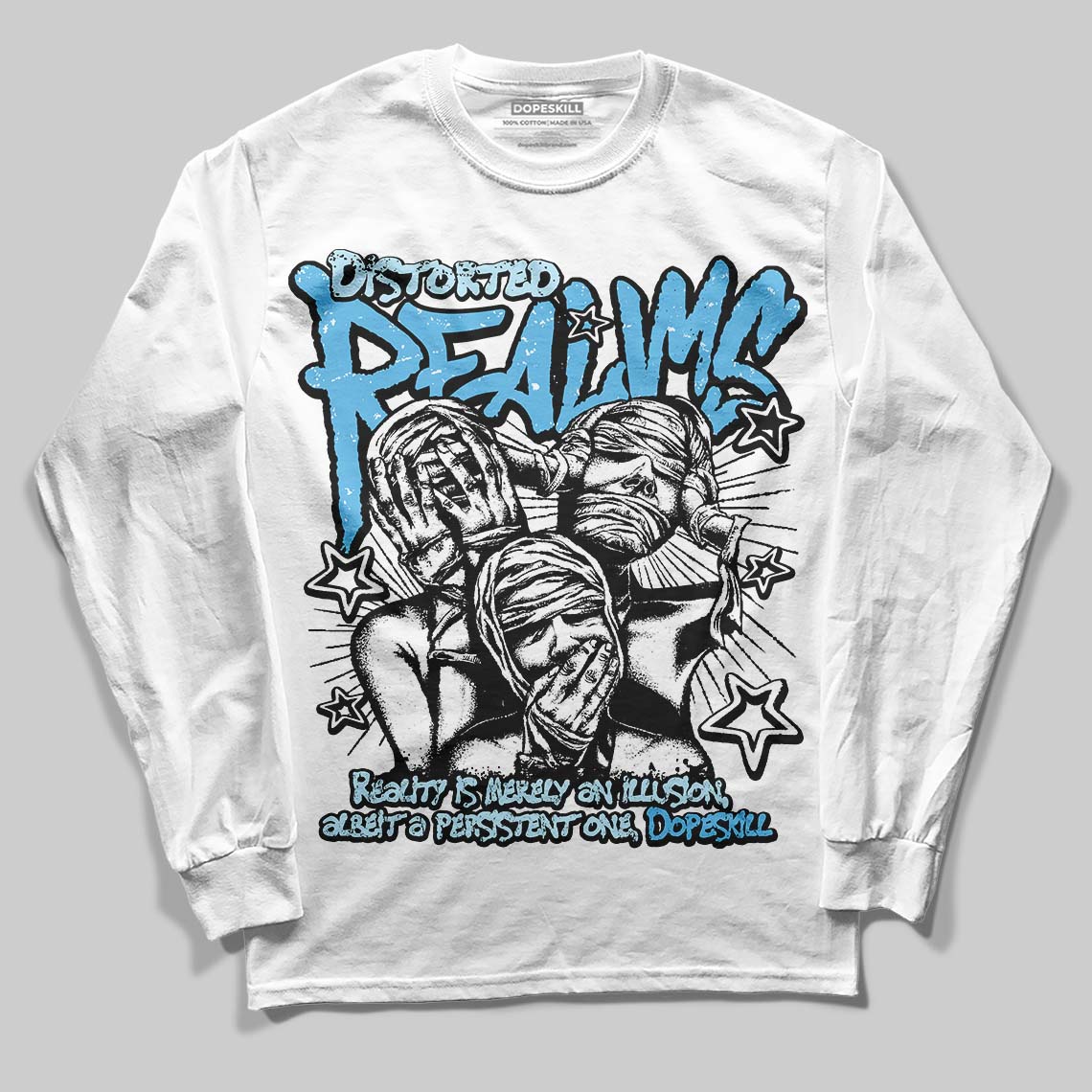 Legend Blue 11s superstreetwear Long Sleeve T-Shirt Distorted Realms Graphic