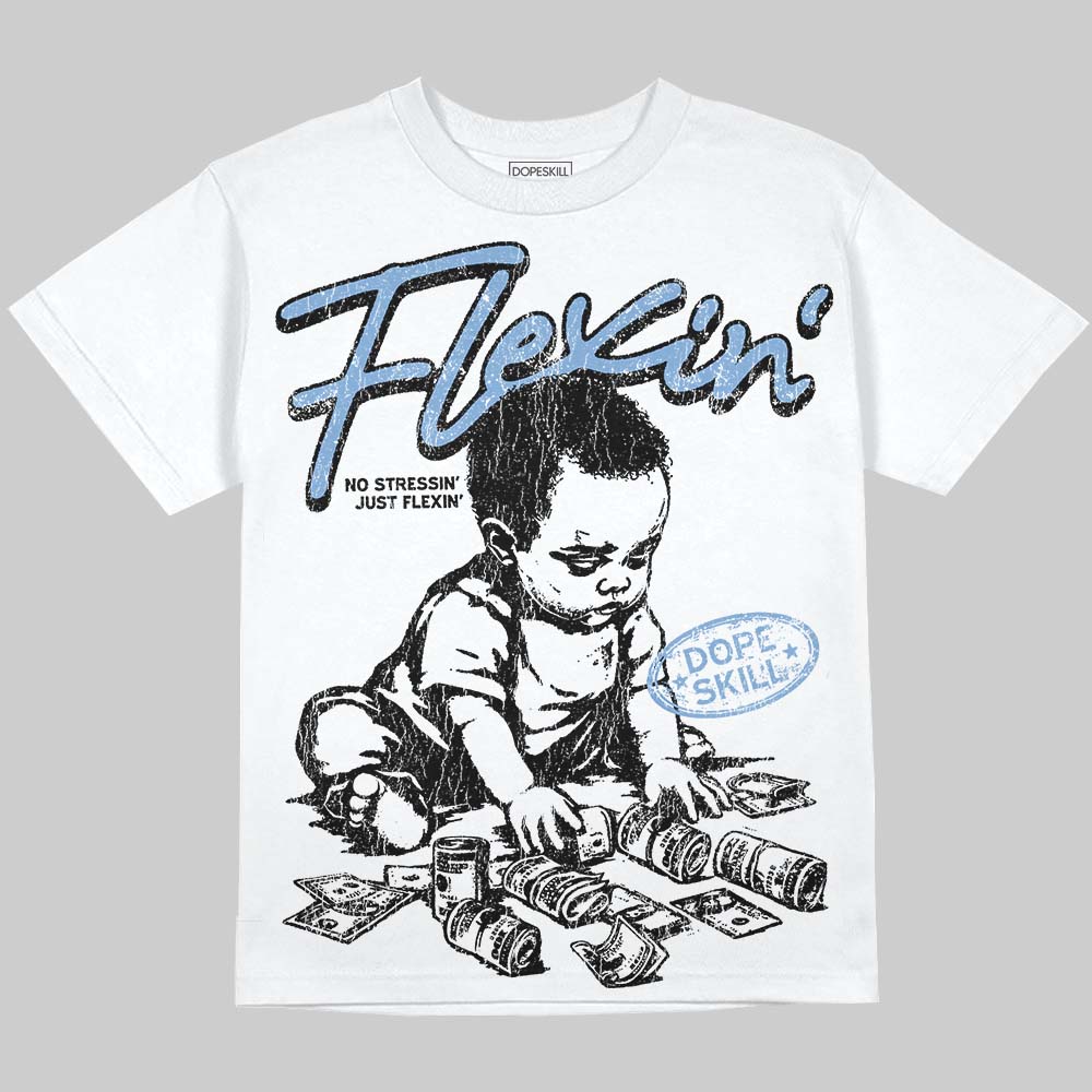 University Blue 5s superstreetwear Oversize Print T-Shirt Flexin' Graphic